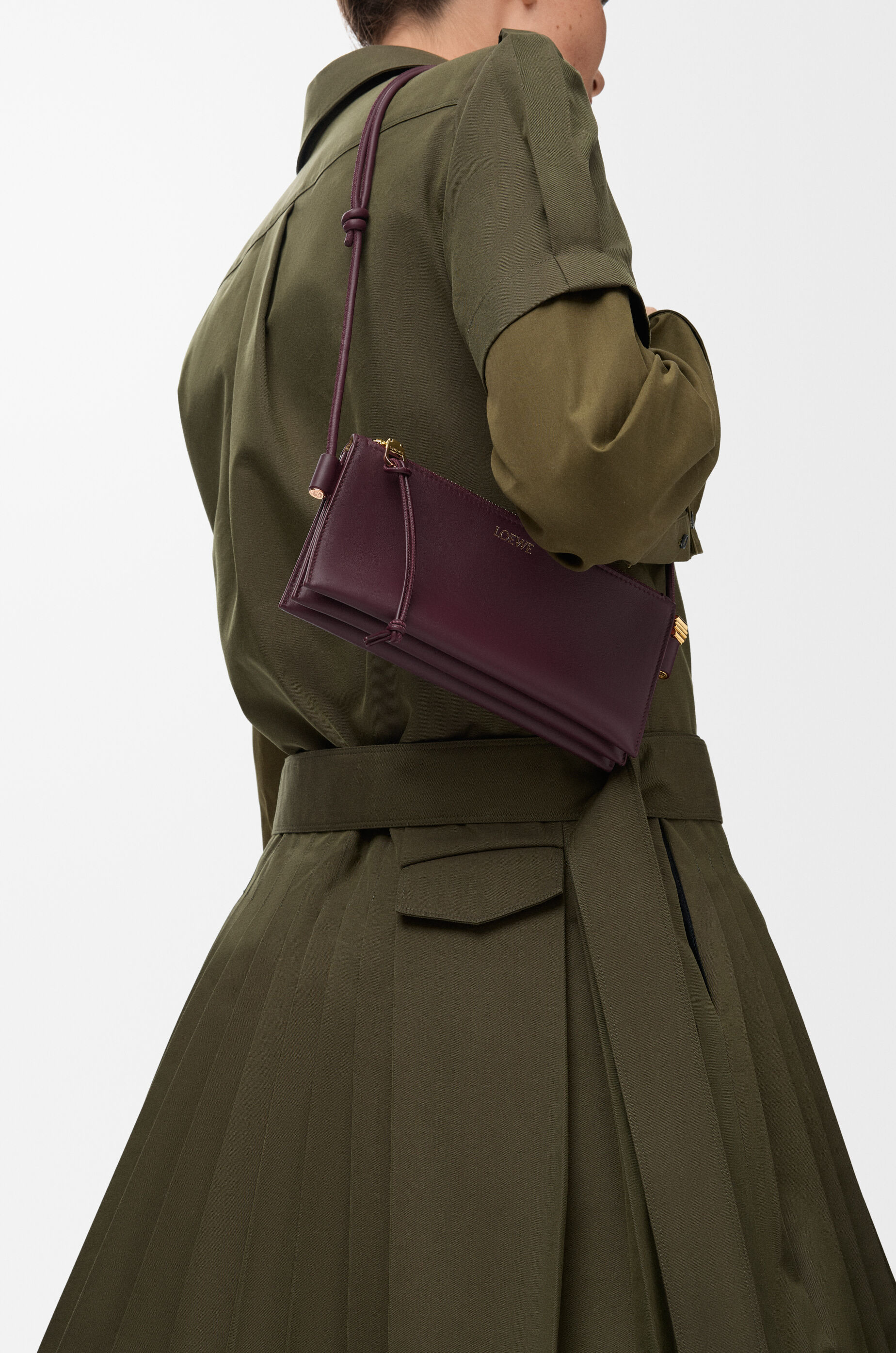 LOEWE Joya pouch in nappa calfskin Dark Burgundy