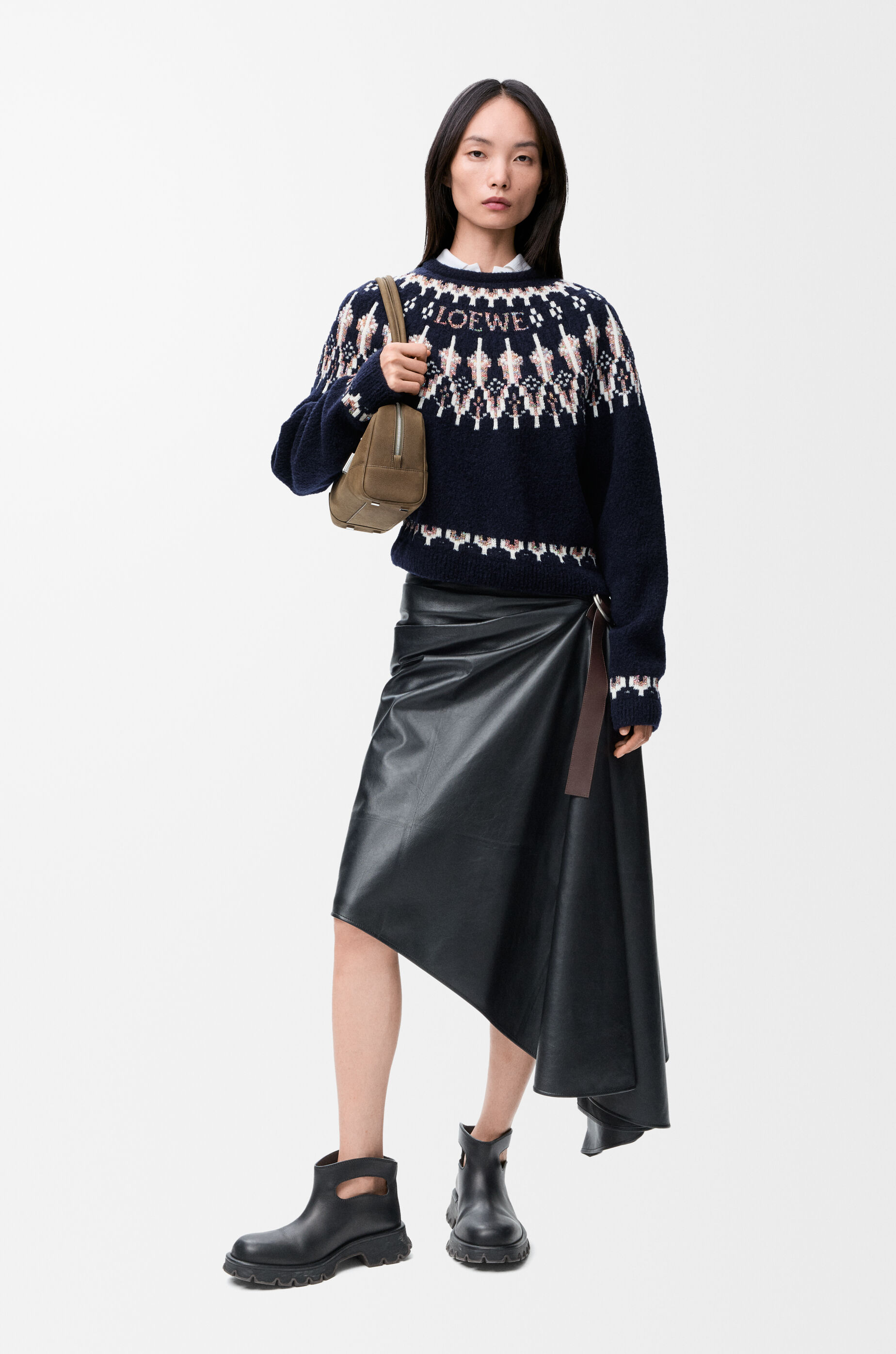LOEWE Sweater in wool blend Navy/Multicolor