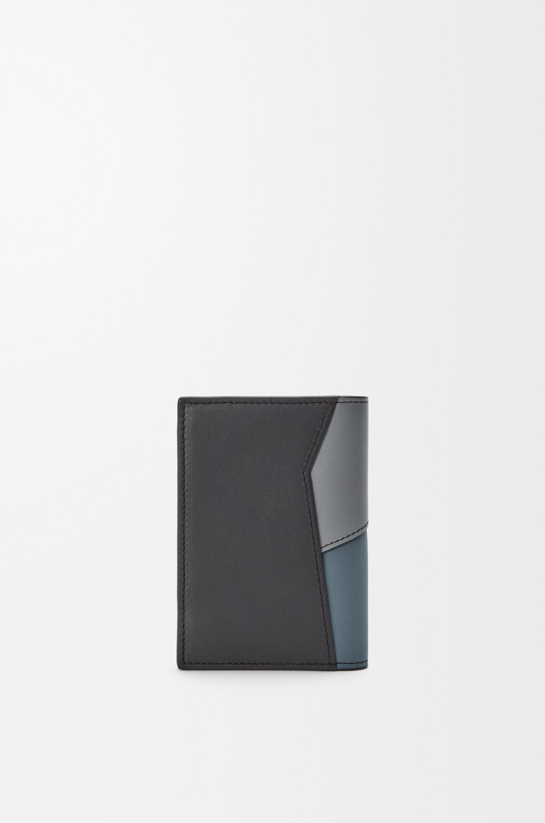 LOEWE Puzzle bifold cardholder in classic calfskin Asphalt Grey/Storm Blue