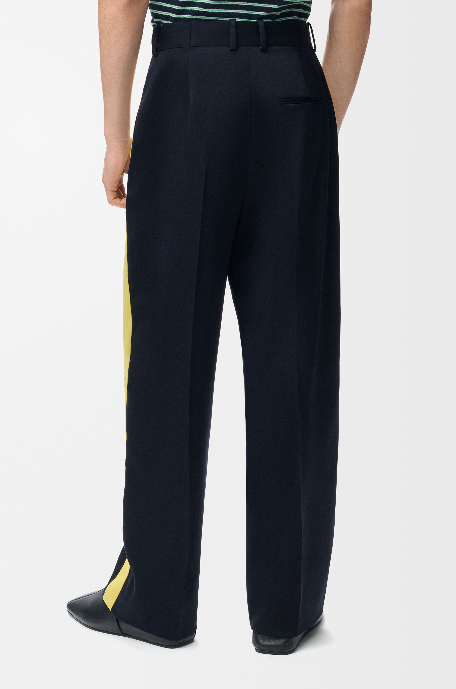 LOEWE Trousers in wool blend Navy/Yellow
