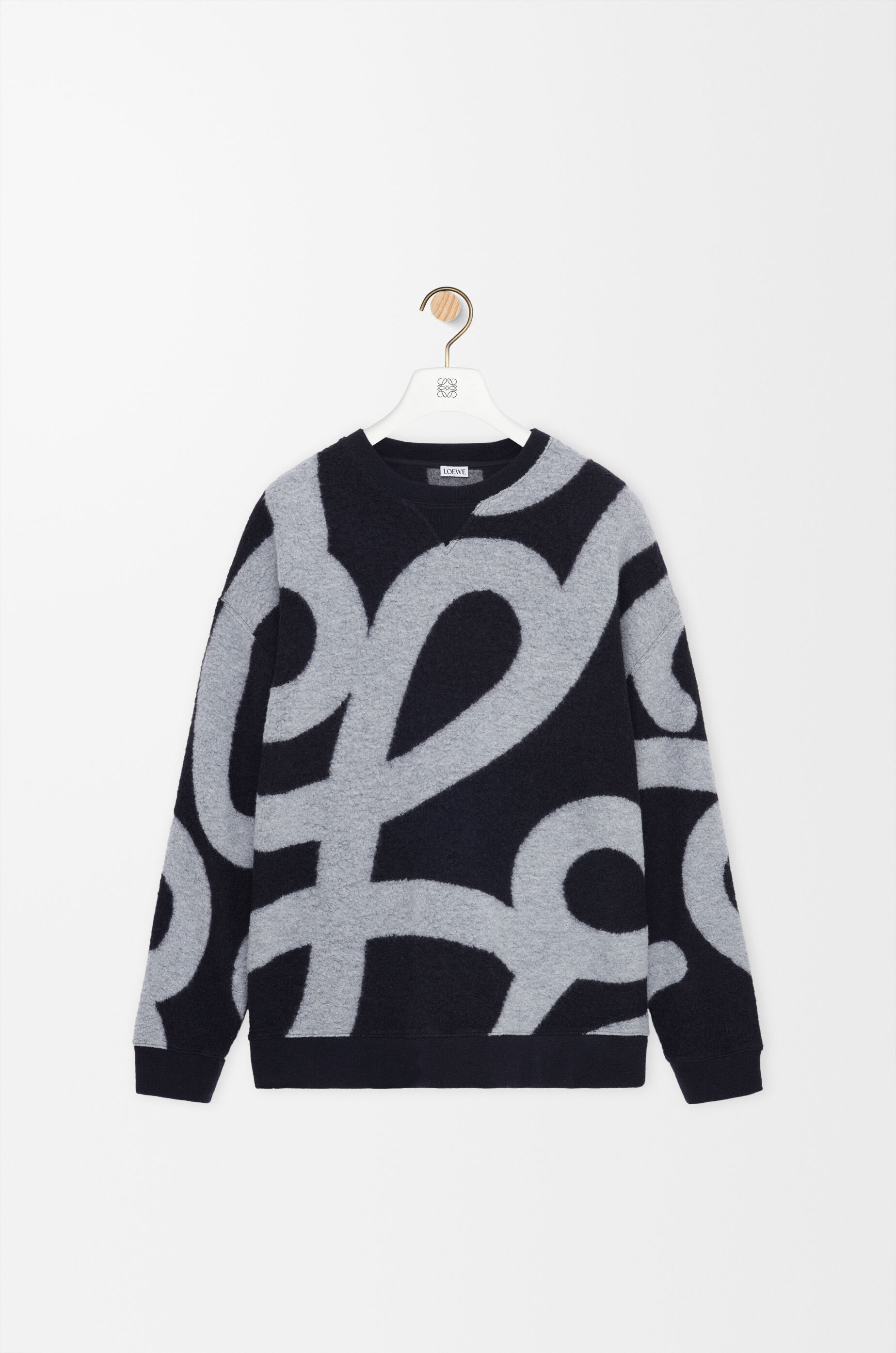 LOEWE Sweatshirt in wool and cotton Navy/Grey