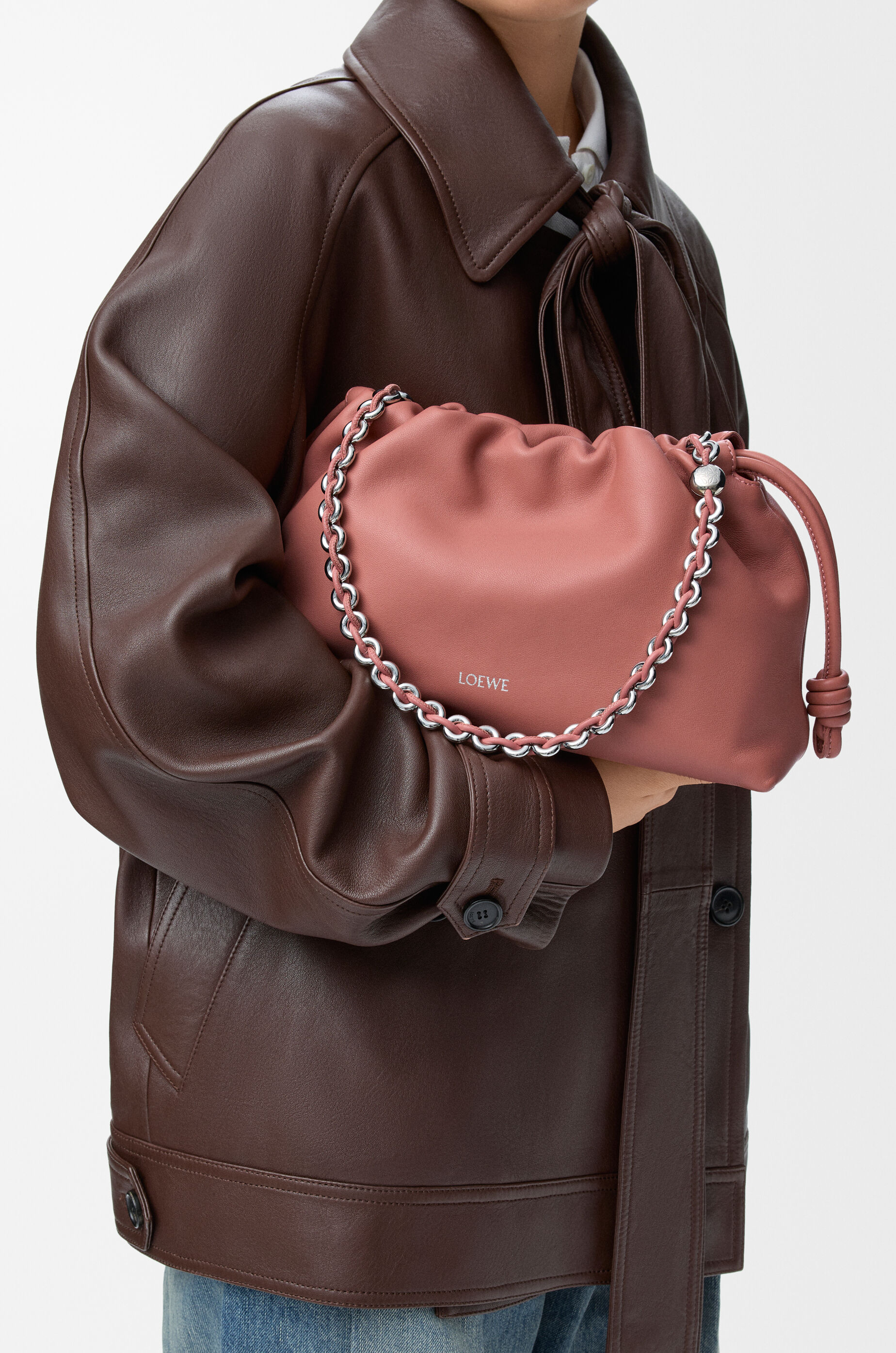 LOEWE Medium Flamenco purse in mellow nappa lambskin Blush