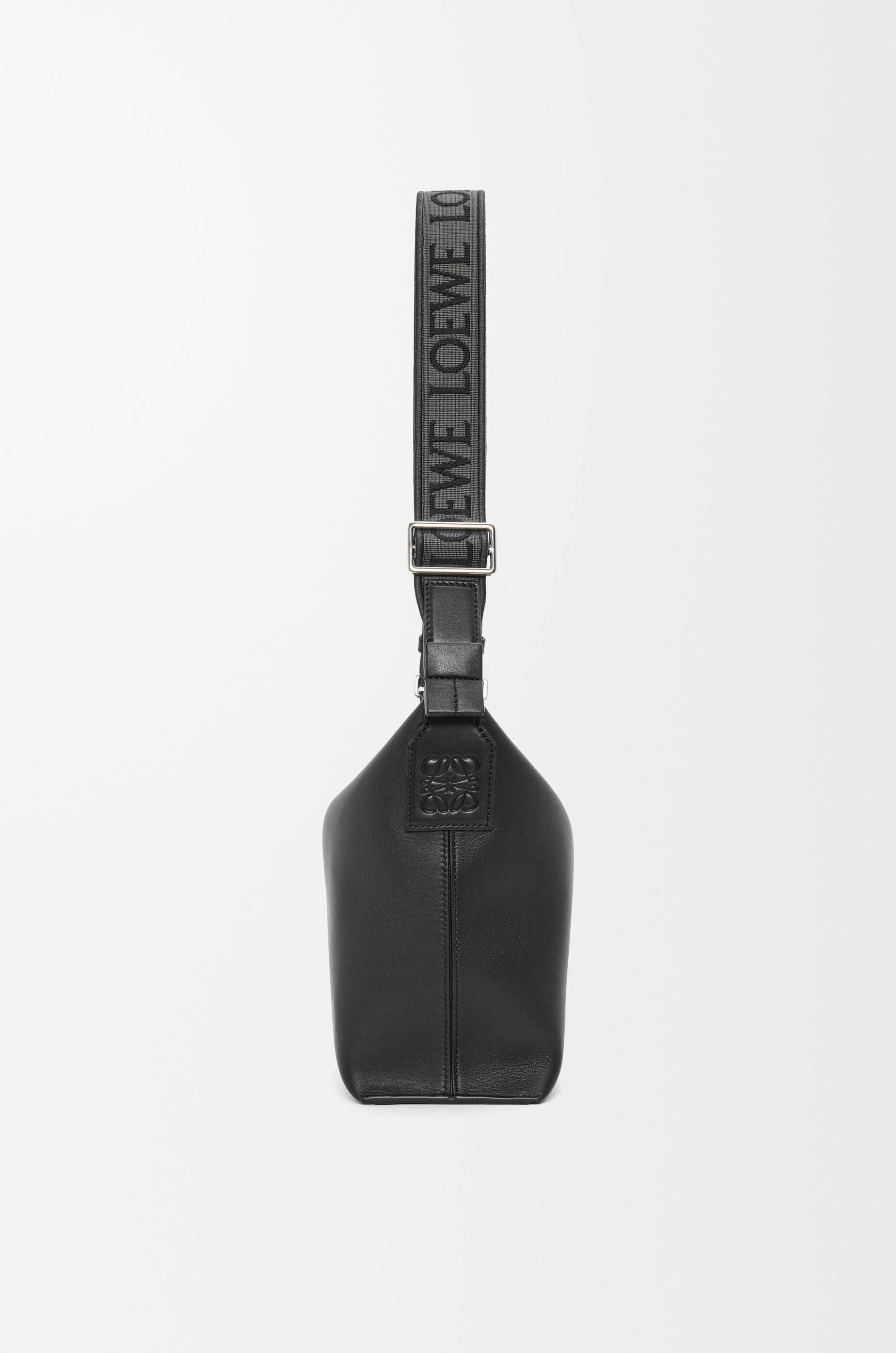 LOEWE Small Cubi crossbody bag in supple smooth calfskin and jacquard Black