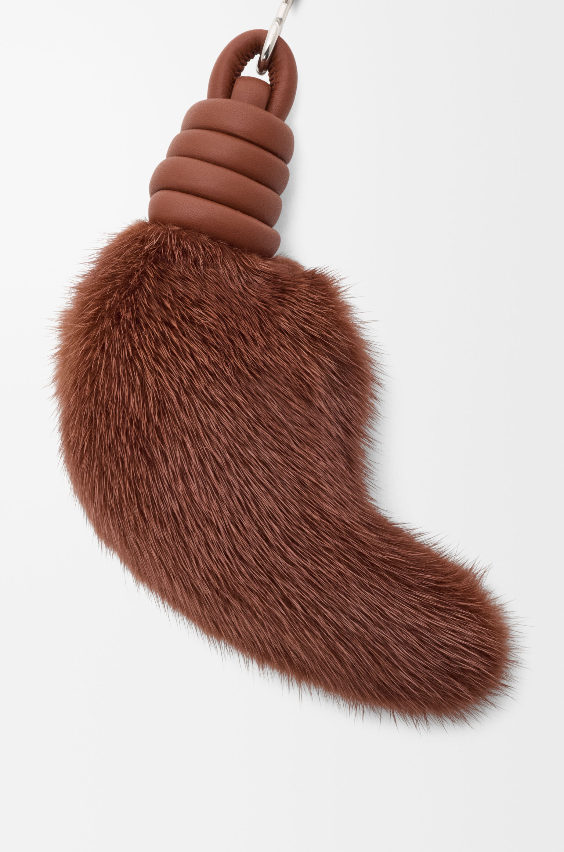 LOEWE Lion tail charm in mink and calfskin Pecan