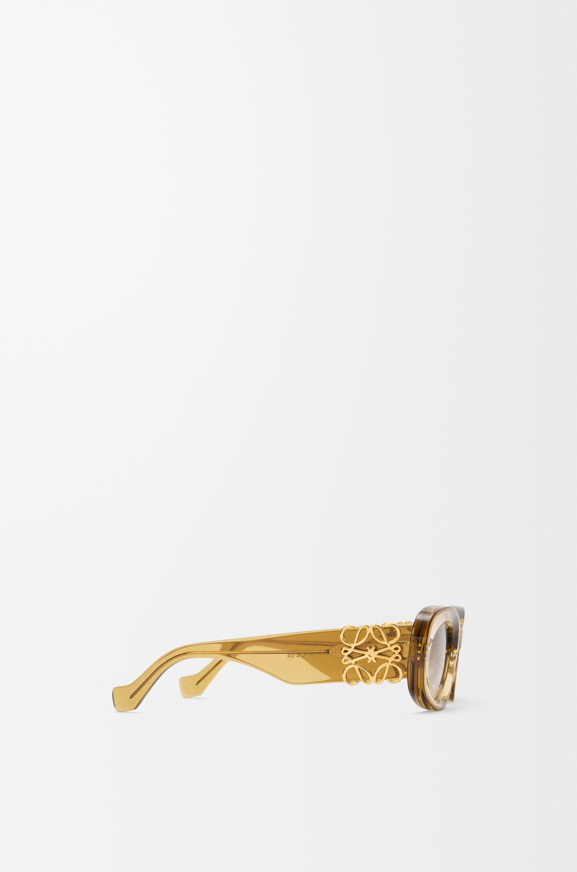 LOEWE Beveled Oval Maxi Anagram sunglasses Transparent Olive