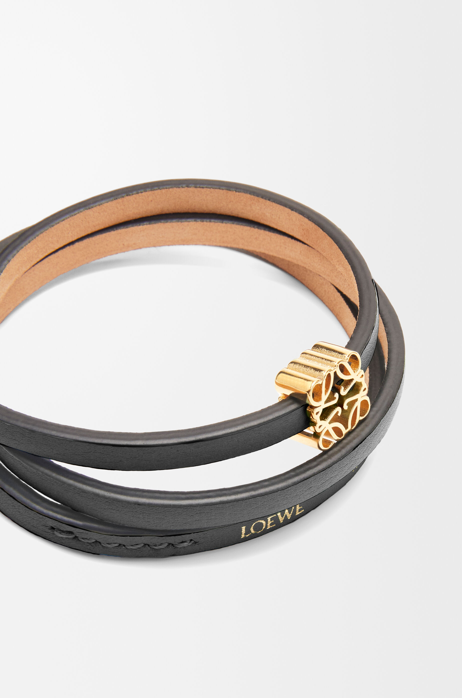 LOEWE Twist bangle in calfskin Black