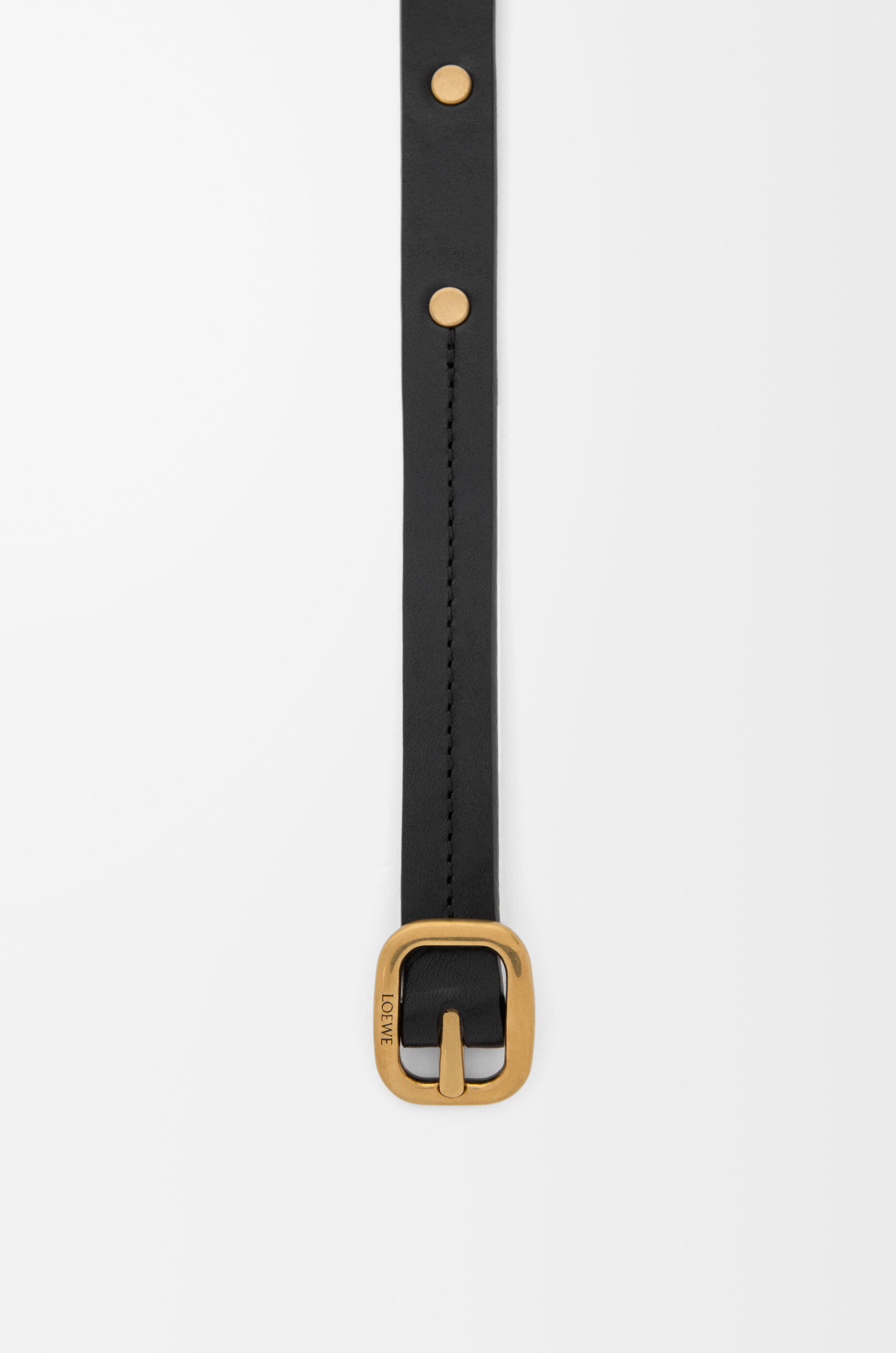 LOEWE Rounded soft belt in classic calfskin Black/Gold
