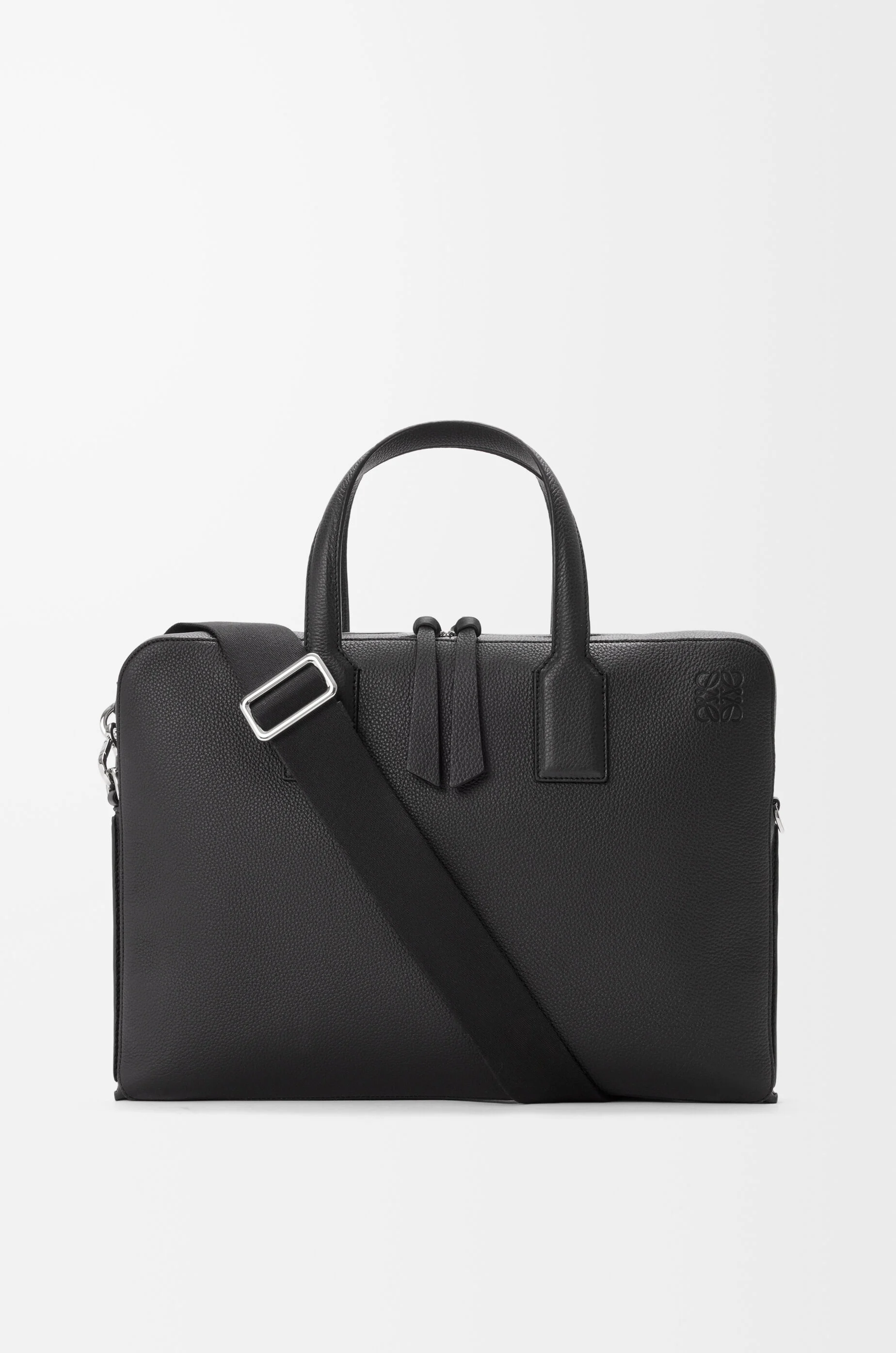 LOEWE Goya thin briefcase in soft grained calfskin Black