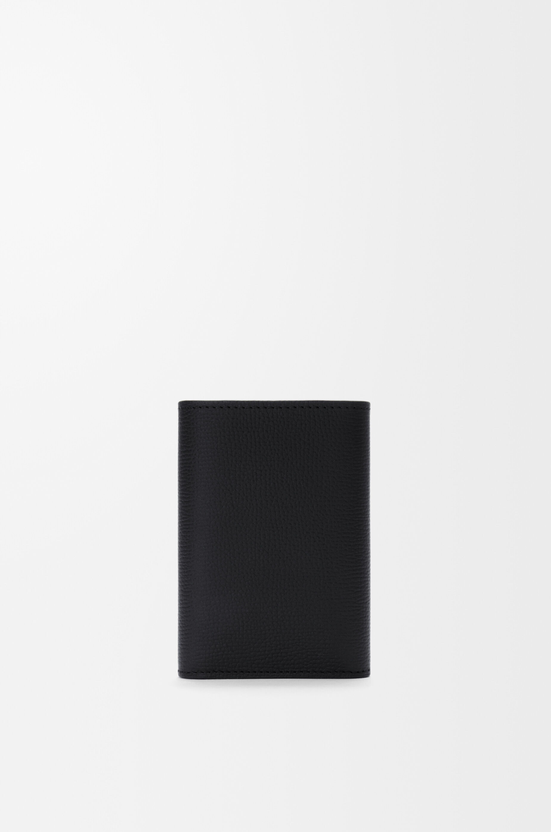 LOEWE Anagram small vertical wallet in pebble grained calfskin Black/Gold