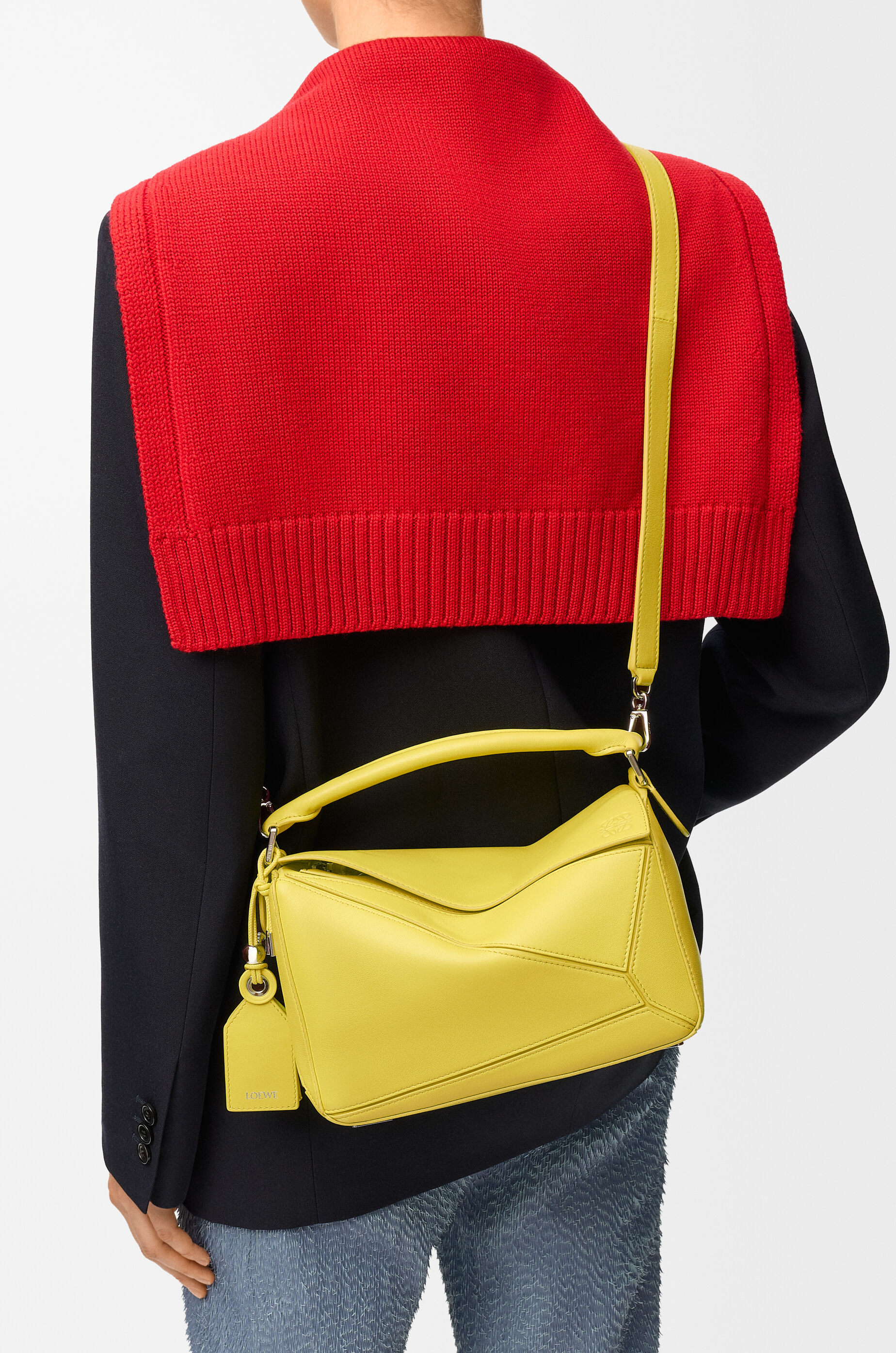 LOEWE Small Featherlight Puzzle bag in nappa lambskin Lemon