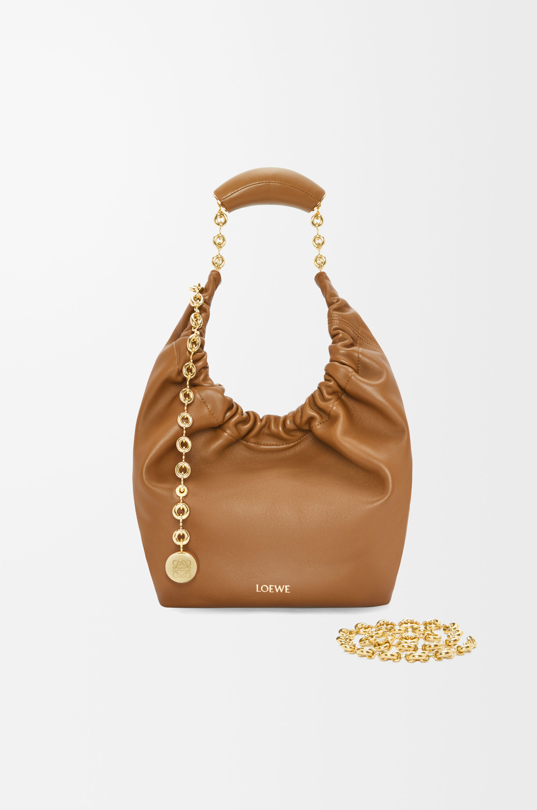 LOEWE Small Squeeze bag in mellow nappa lambskin Oak