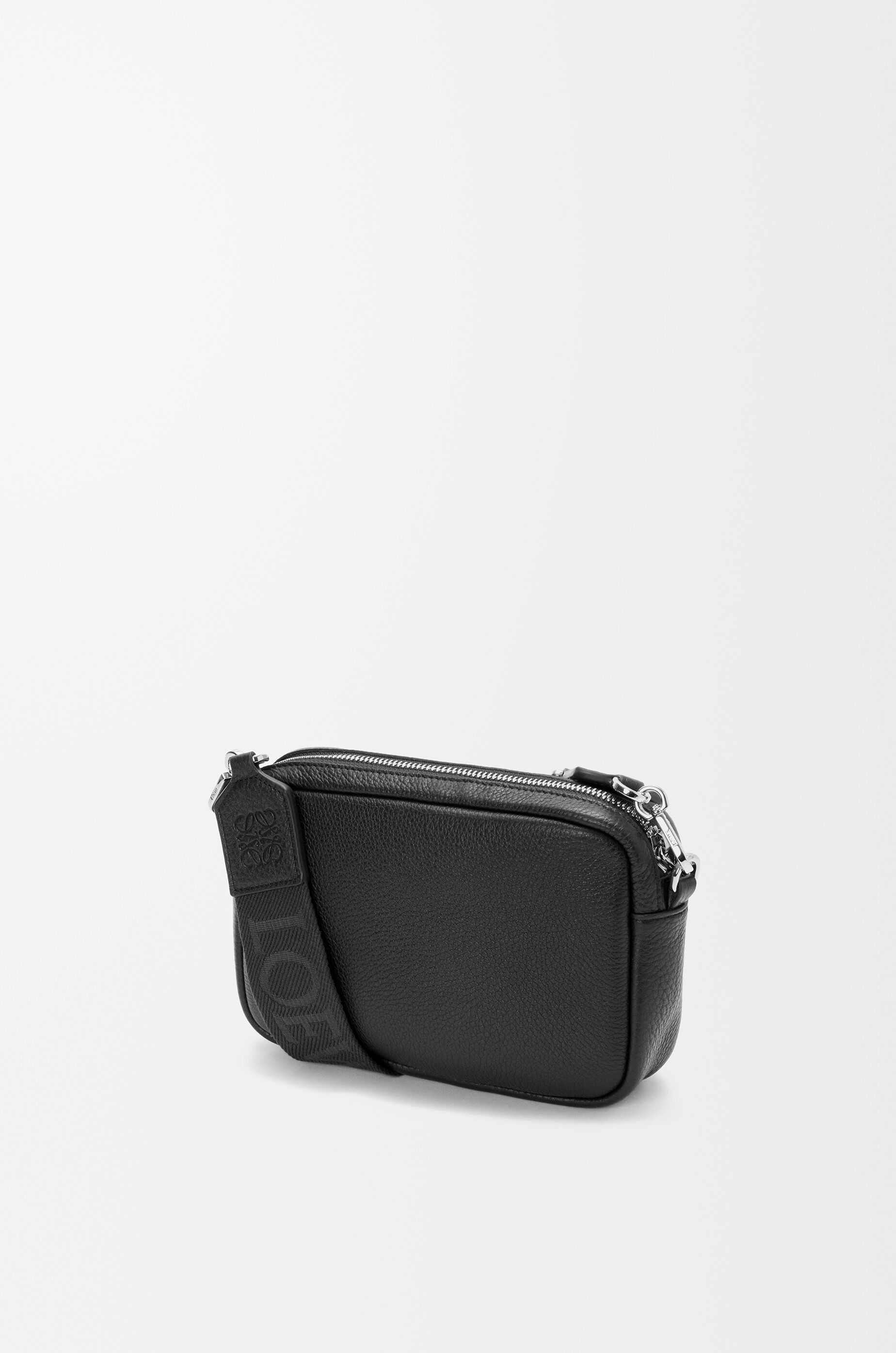 LOEWE Small Pebble messenger bag in supple grained calfskin Black
