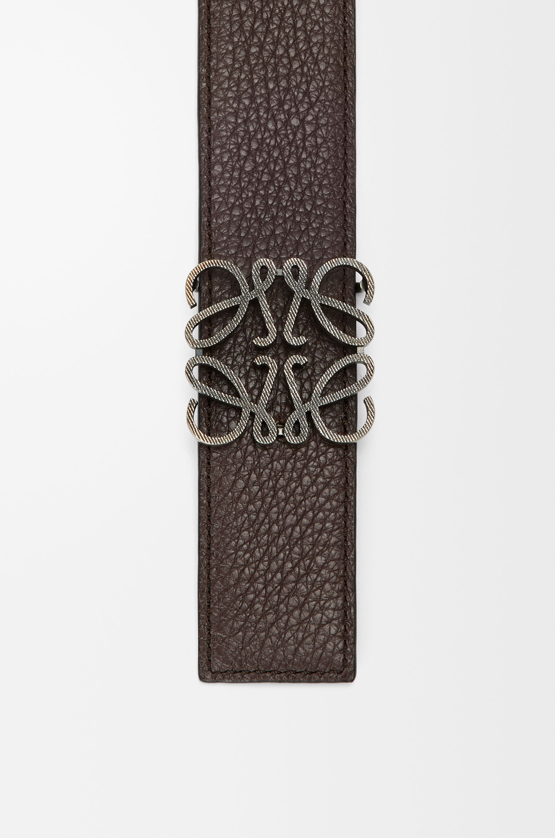 LOEWE Reversible Anagram belt in supple grained calfskin Black/Chocolate/Dark Pal