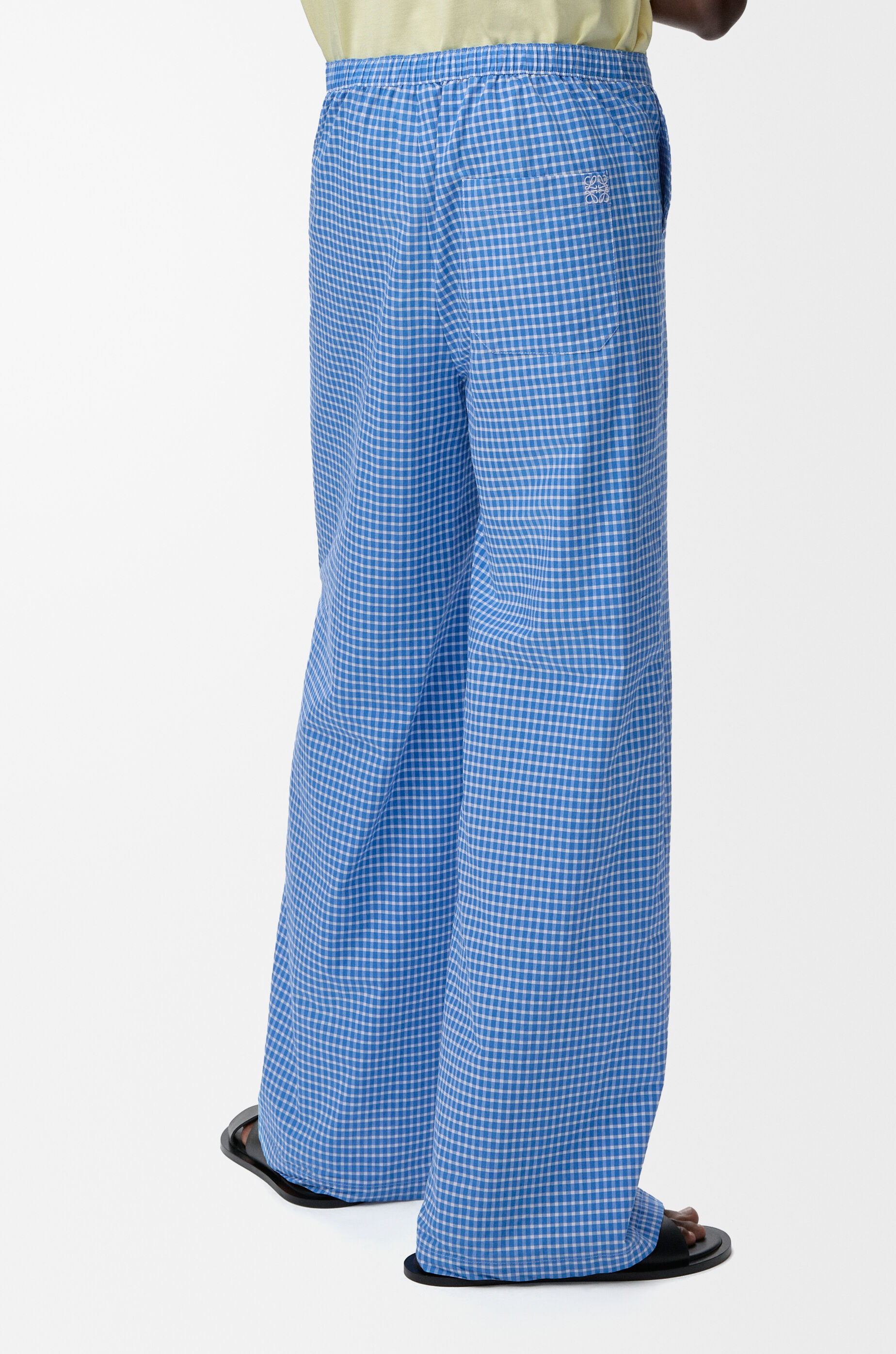 LOEWE Drawstring trousers in cotton Blue/White