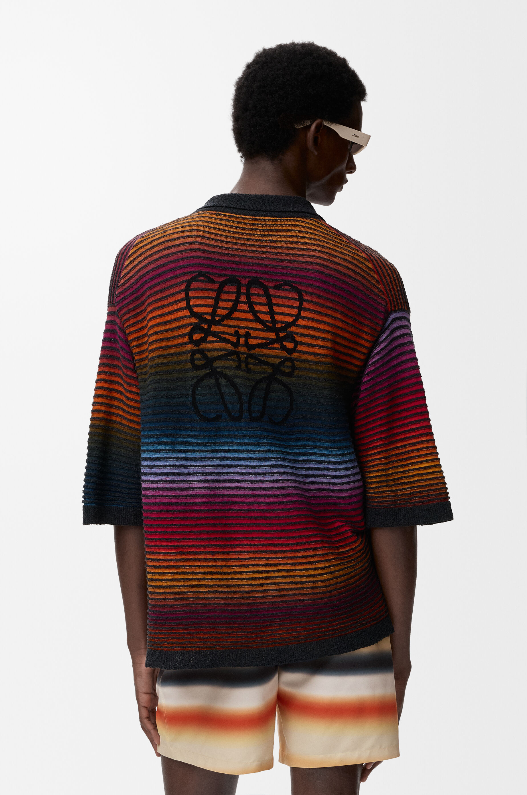 LOEWE Short sleeve shirt in cotton blend Multicolor/Black