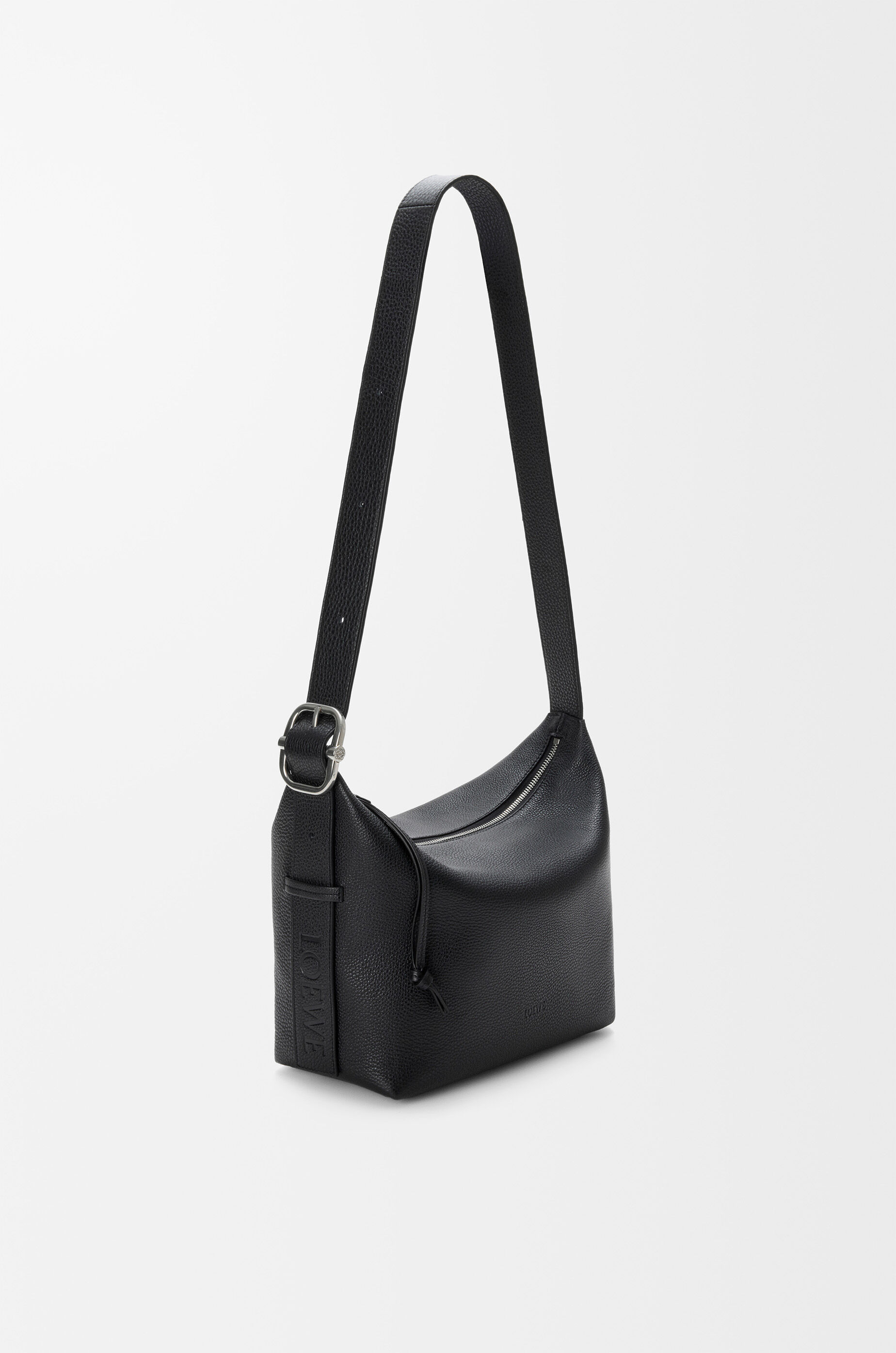 LOEWE Medium Loop hobo in supple grained calfskin Black