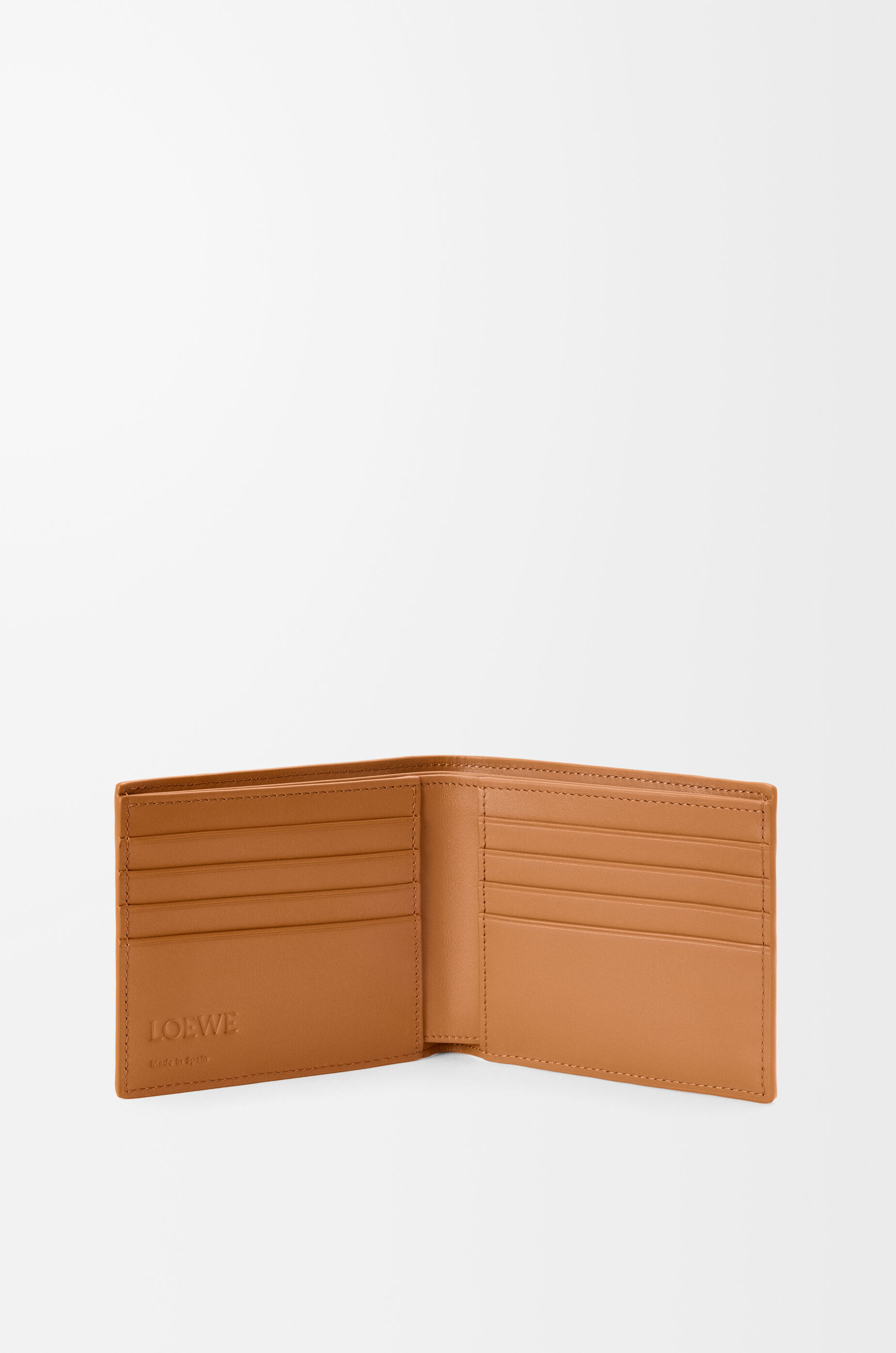 LOEWE Puzzle bifold wallet in supple grained calfskin Light Canyon Brown