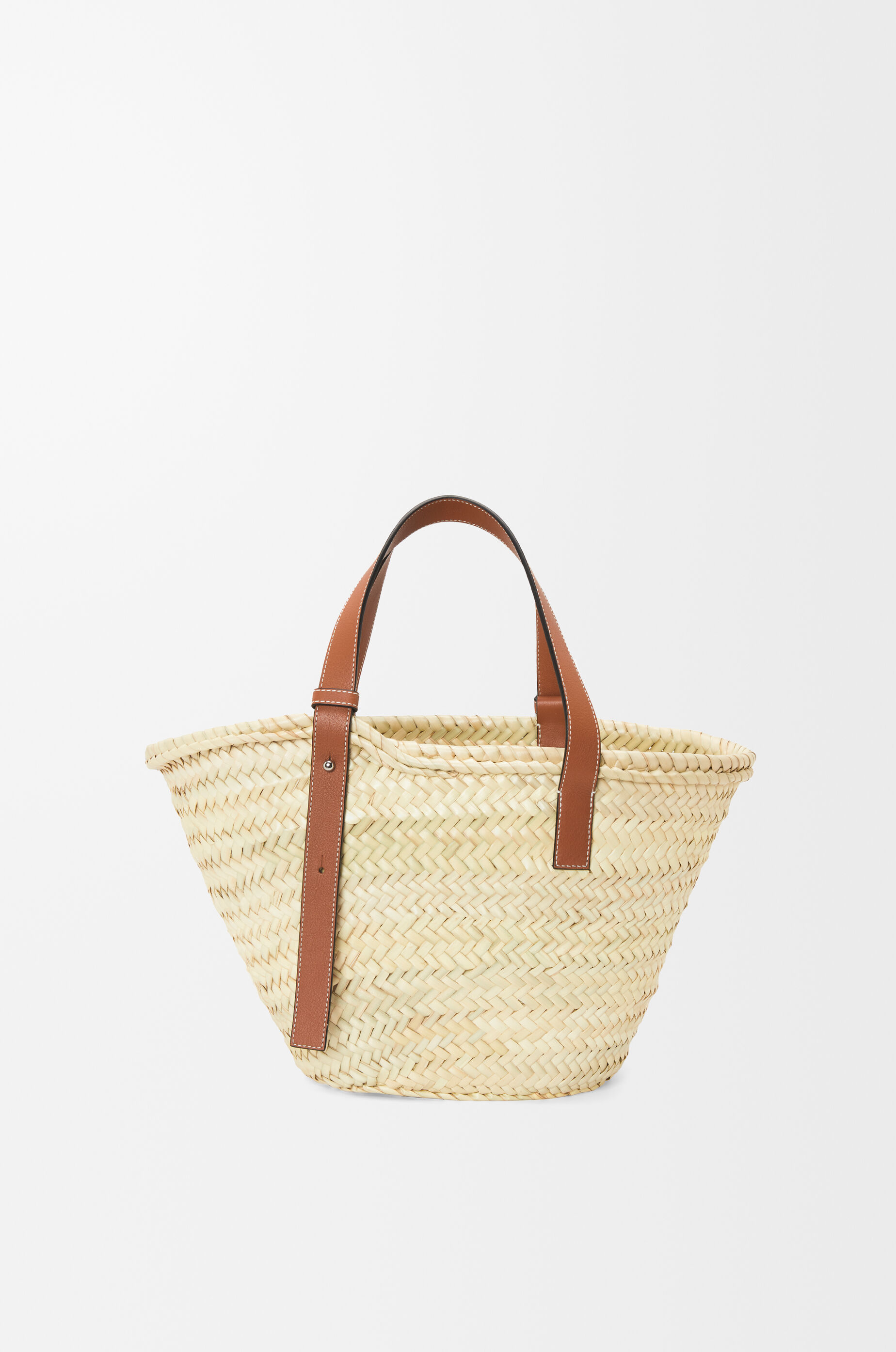 LOEWE Basket bag in palm leaf and calfskin Natural/Tan