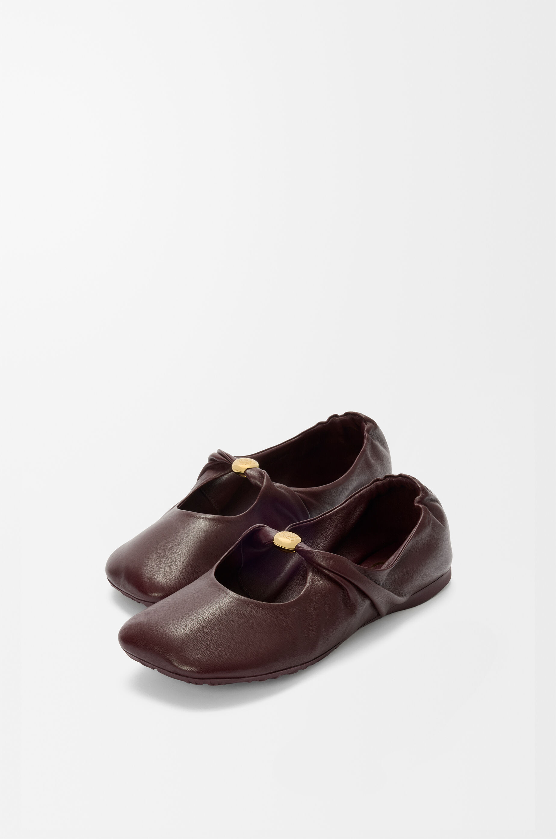 LOEWE Pebble Soft ballerina in nappa lambskin Burgundy