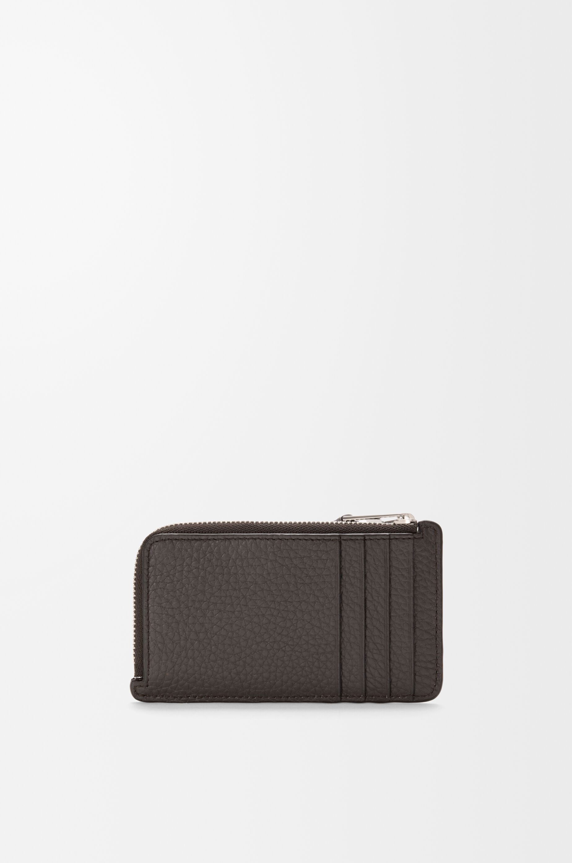 LOEWE Puzzle coin cardholder in supple grained calfskin Dark Grey