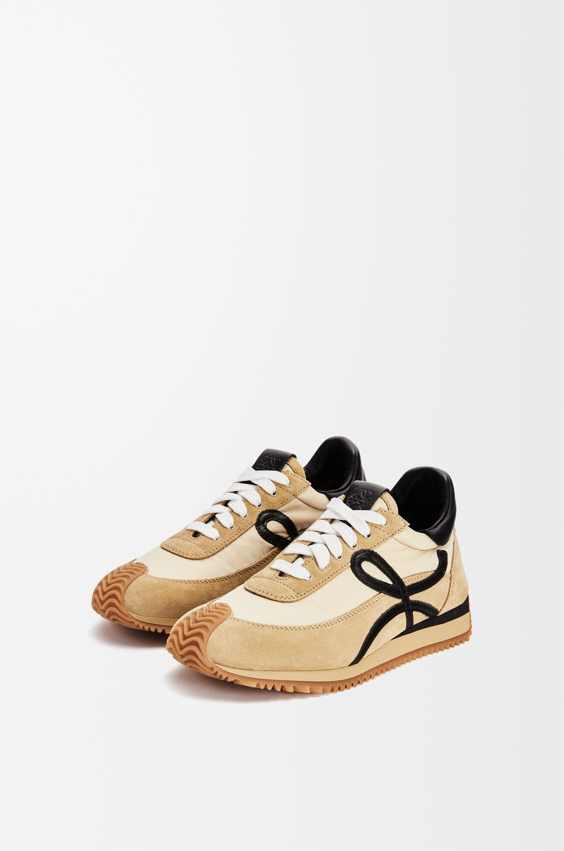 LOEWE Flow Runner in nylon and suede Gold/Black