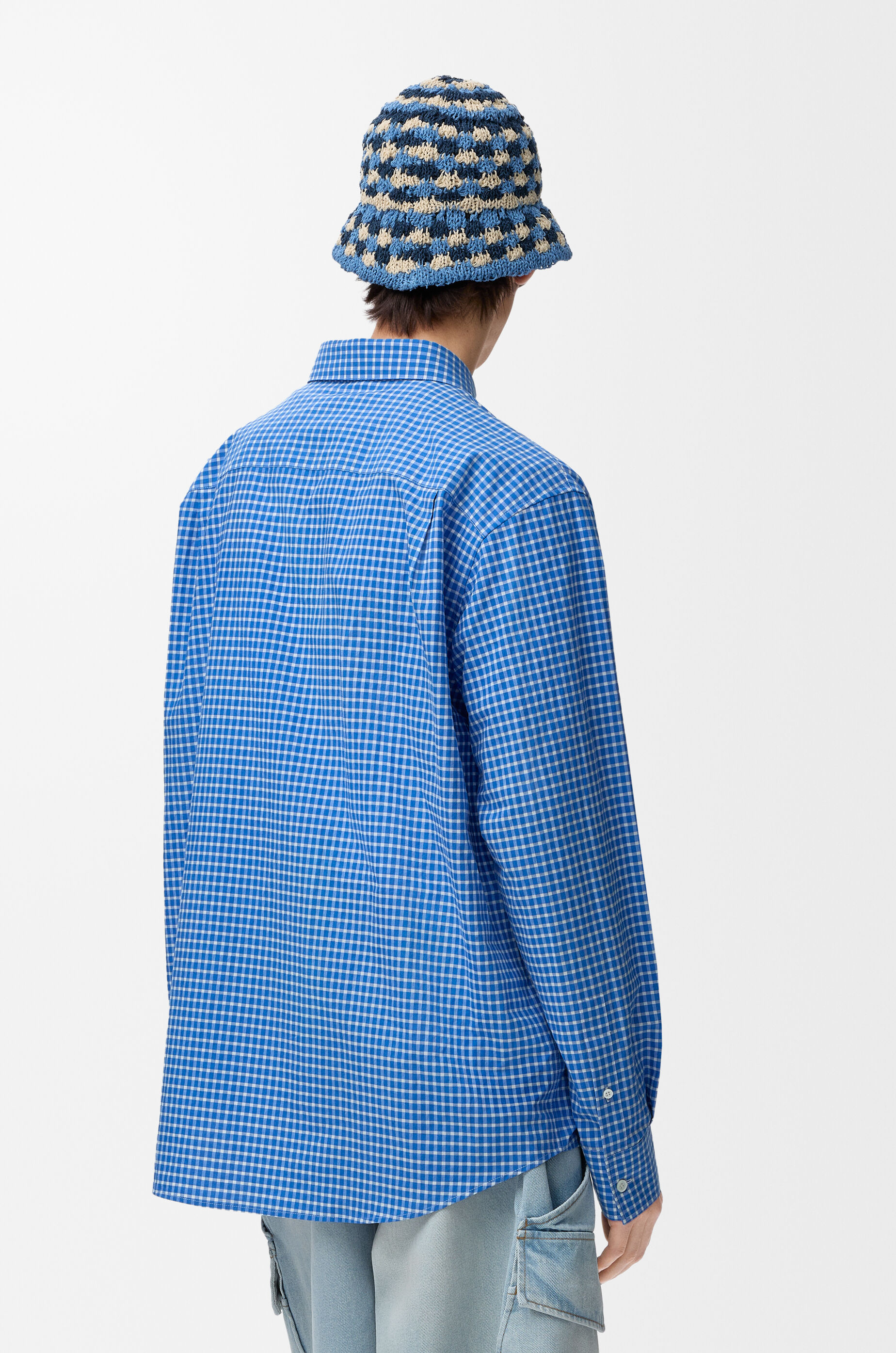 LOEWE Shirt in cotton Blue/White