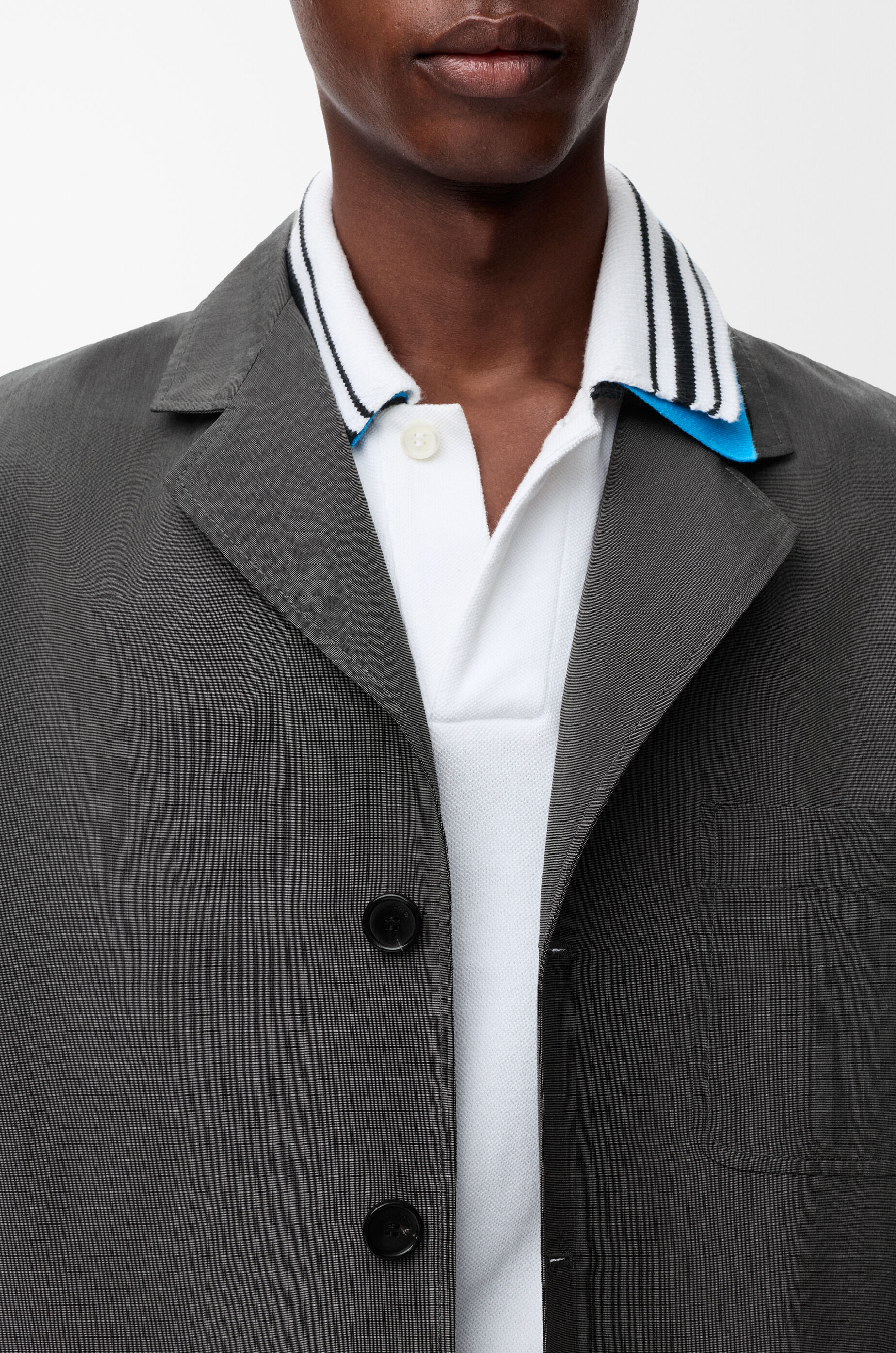 LOEWE Jacket in cotton and silk Medium Grey