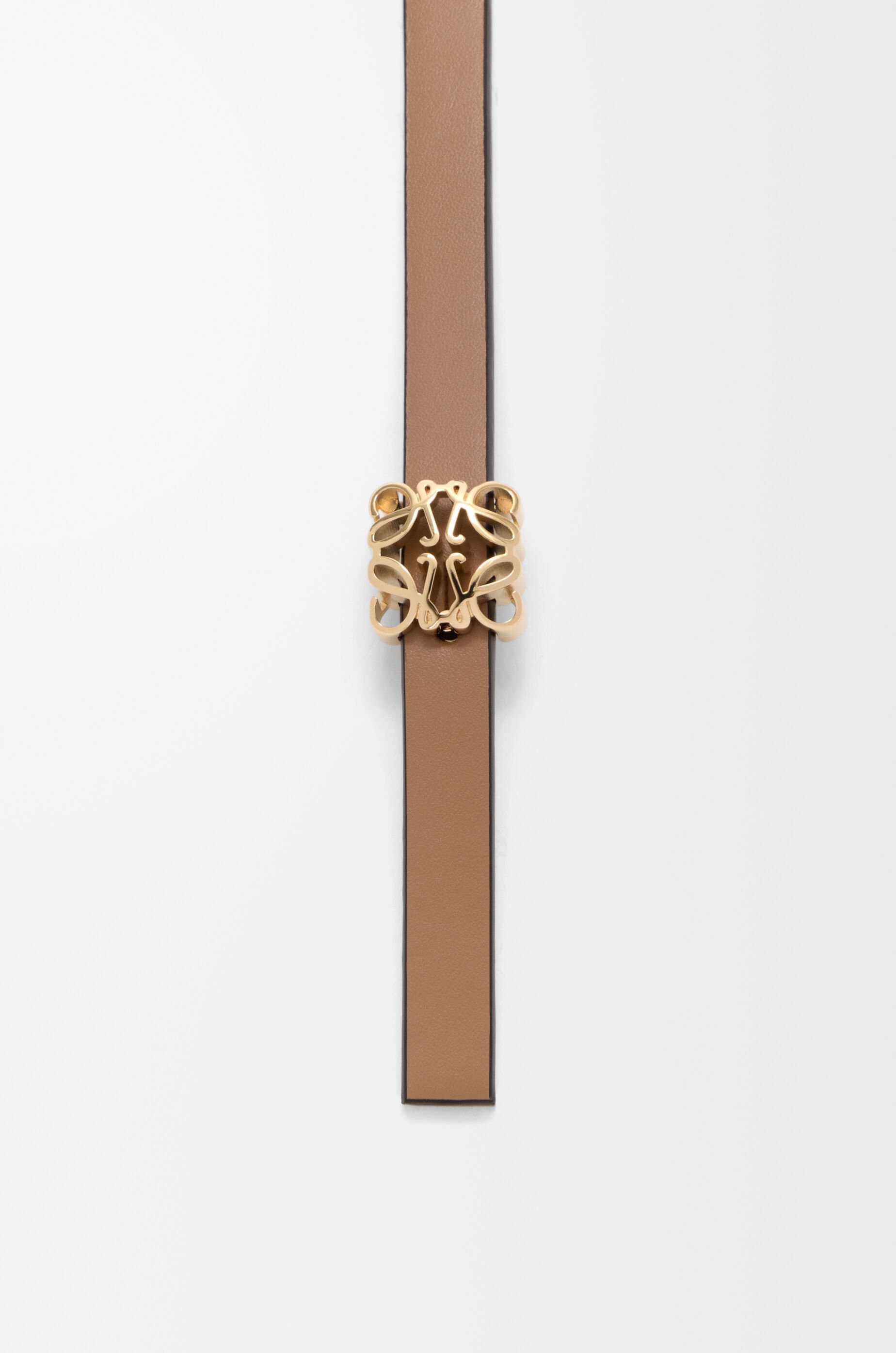 LOEWE Reversible Anagram Bombé belt in smooth calfskin Mocha/Slate