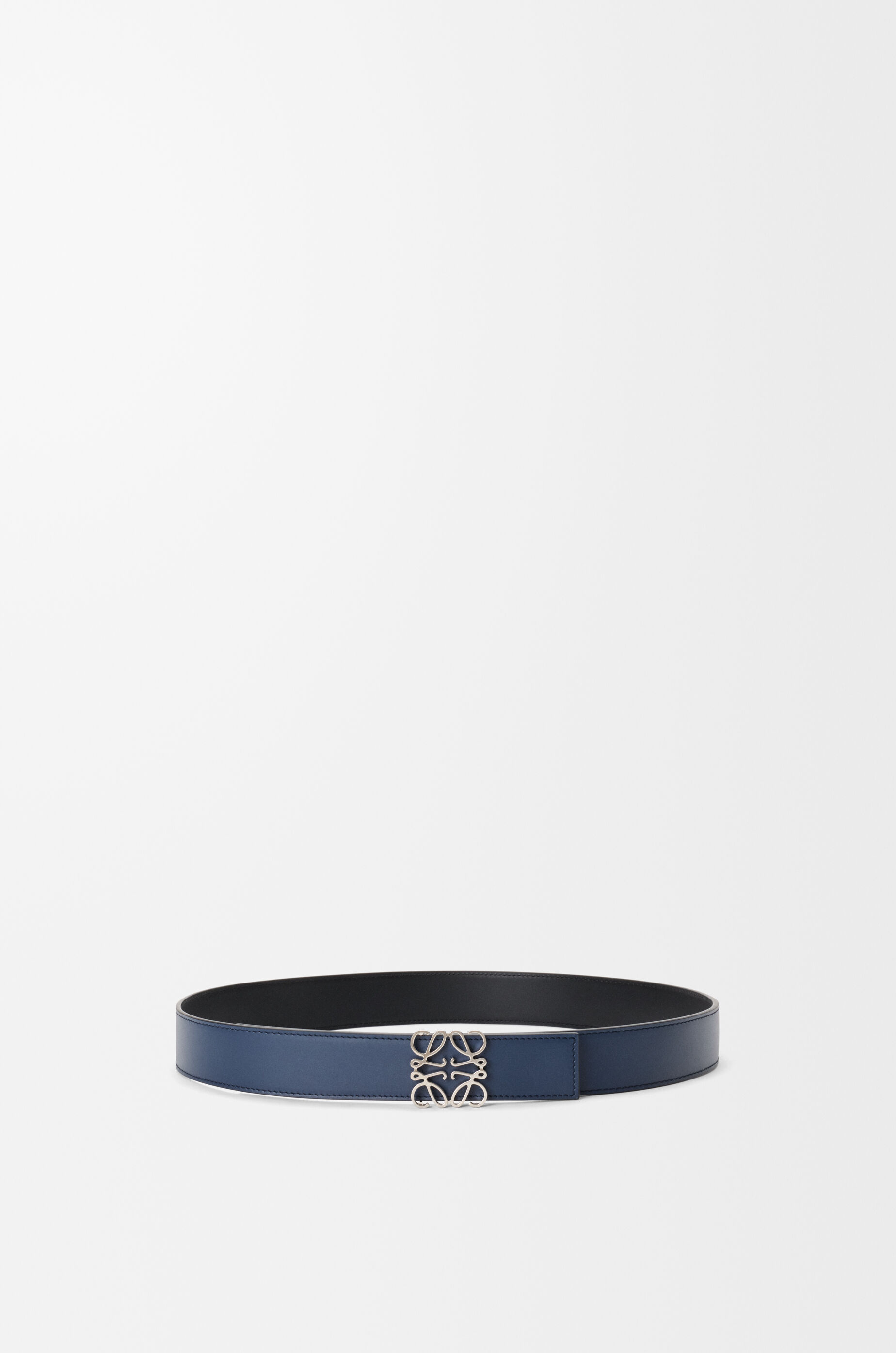 LOEWE Reversible Anagram belt in smooth calfskin Ocean/Black/Palladium