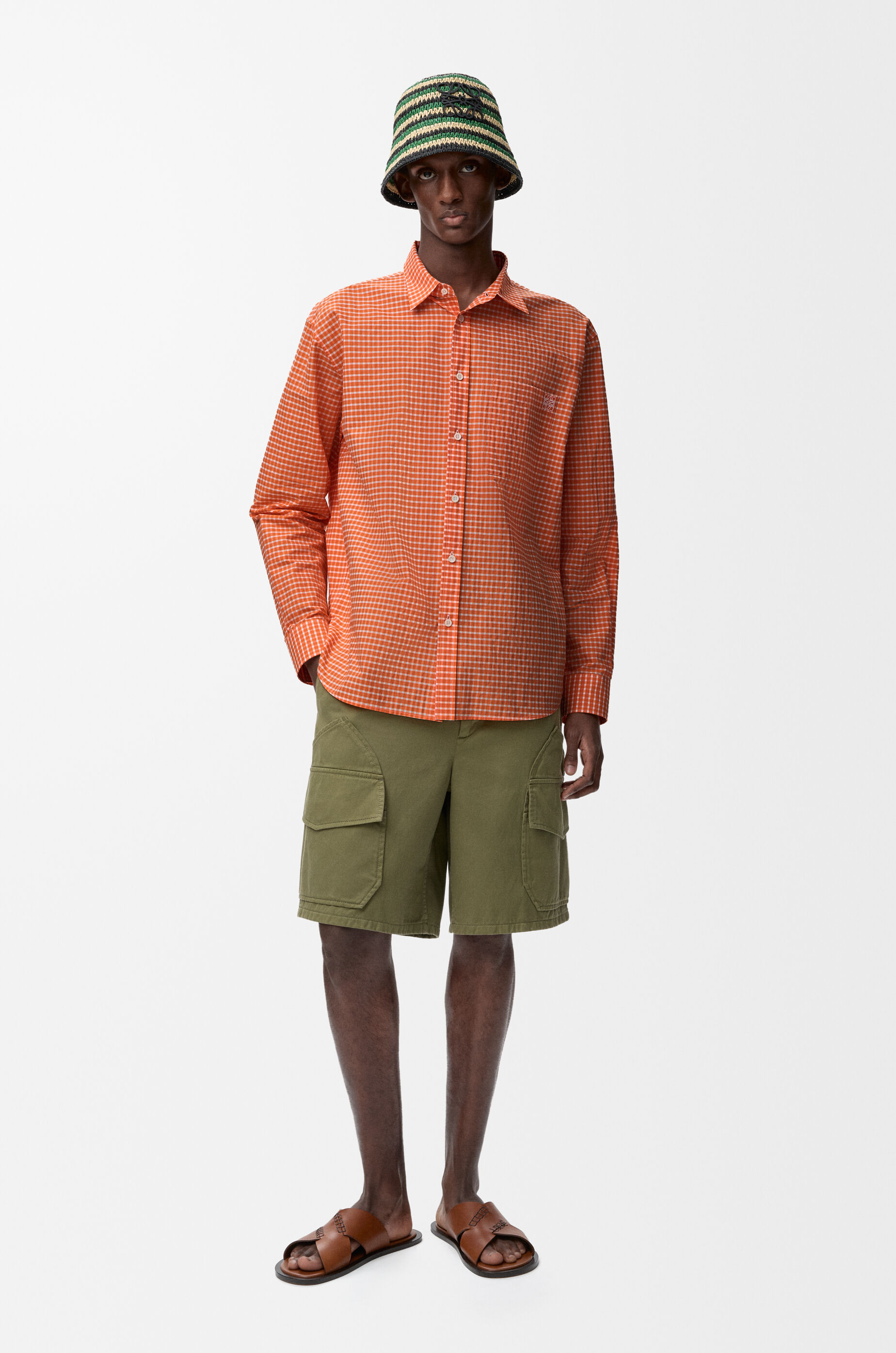 LOEWE Shirt in cotton Orange/White