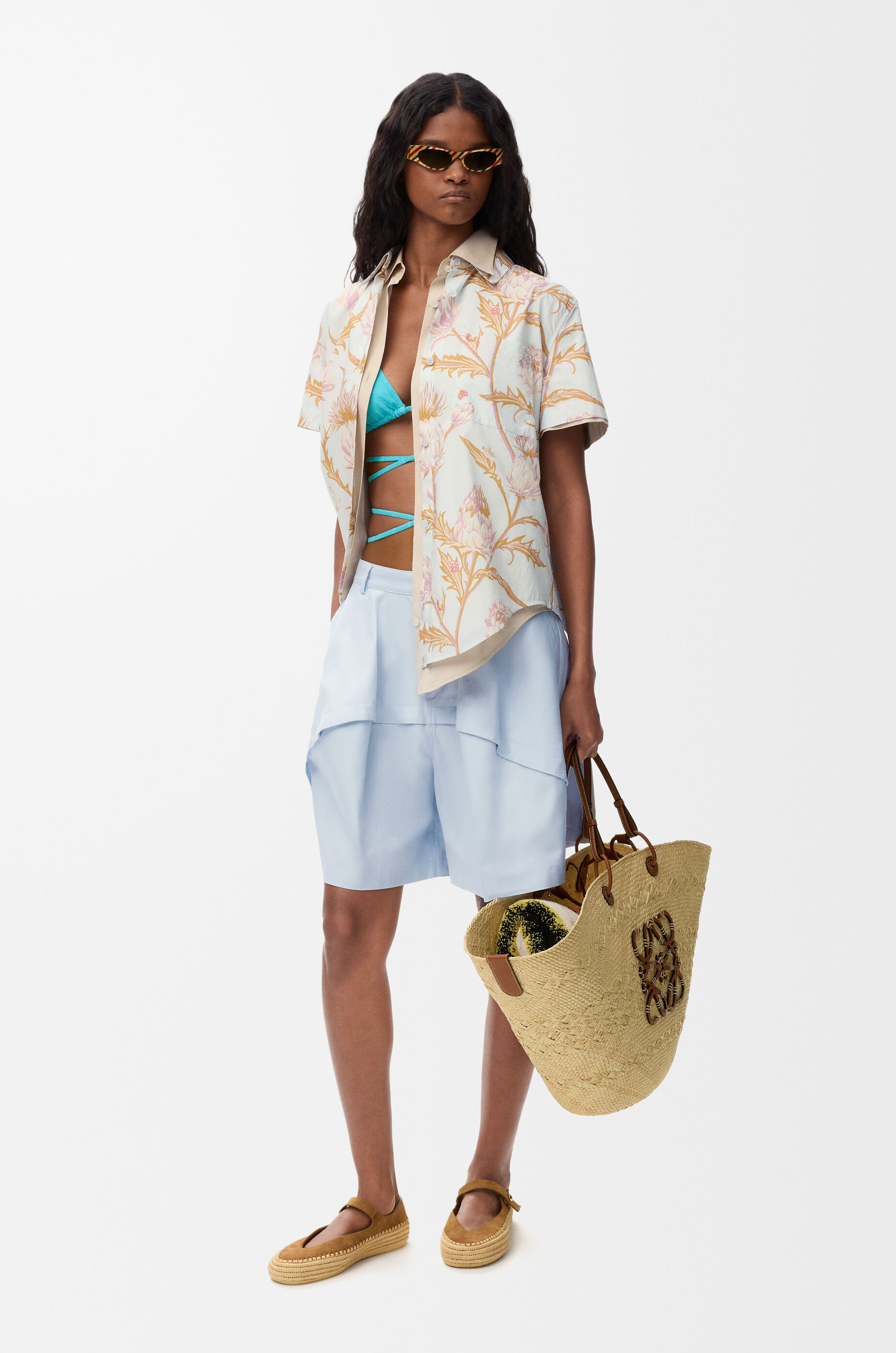 LOEWE Shorts in cotton Light Blue