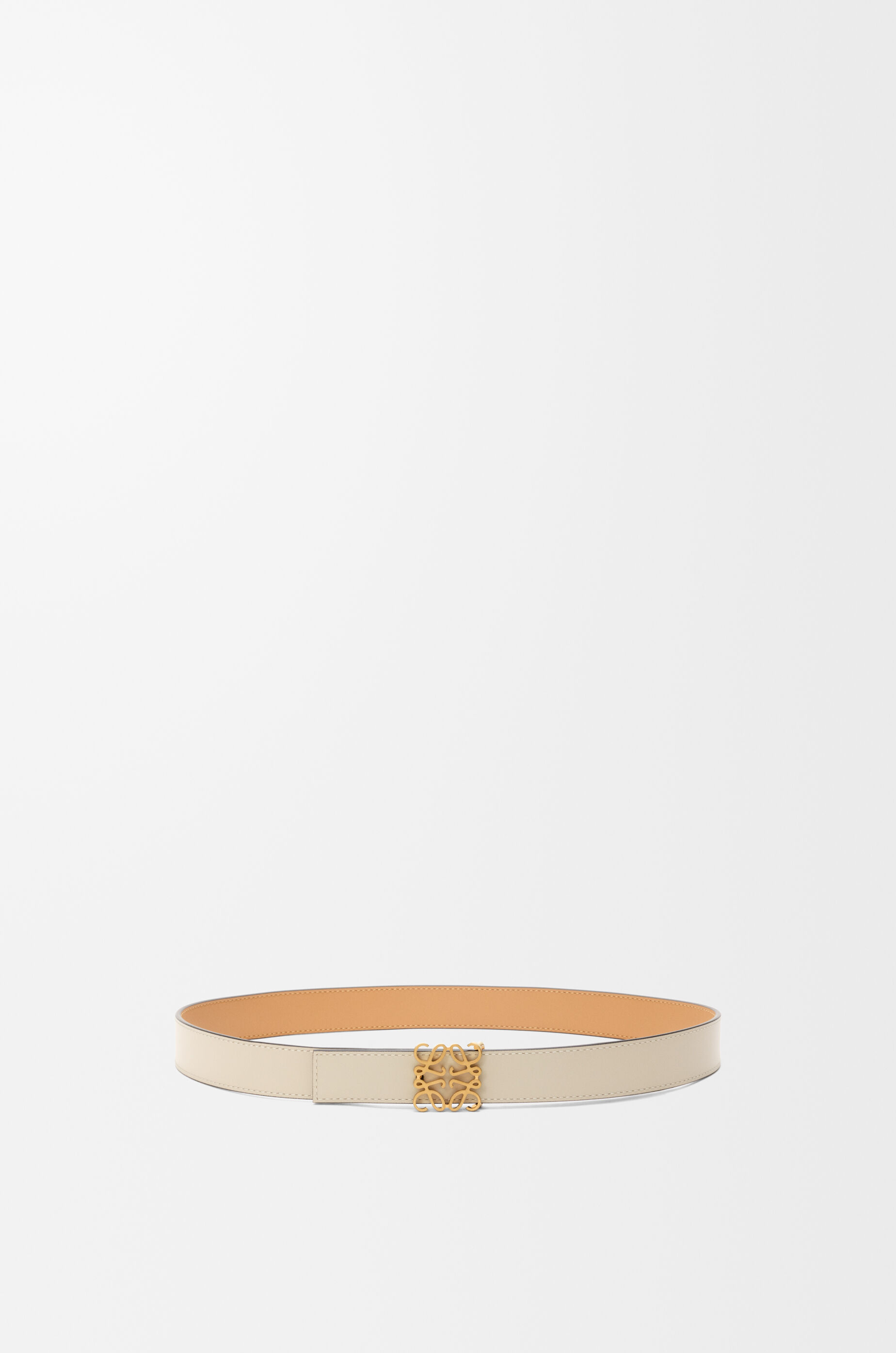 LOEWE Reversible Anagram belt in smooth calfskin Warm Desert/Light Oat/Bronze