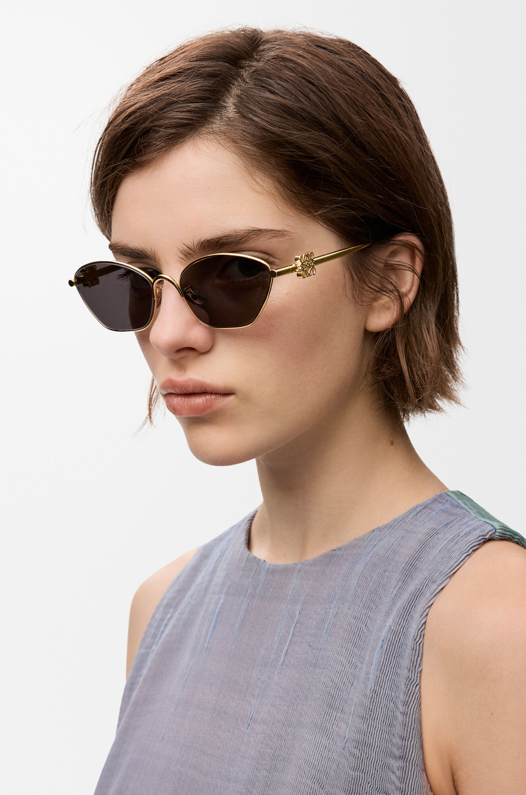 LOEWE Anagram hexagonal sunglasses Smoke Moka