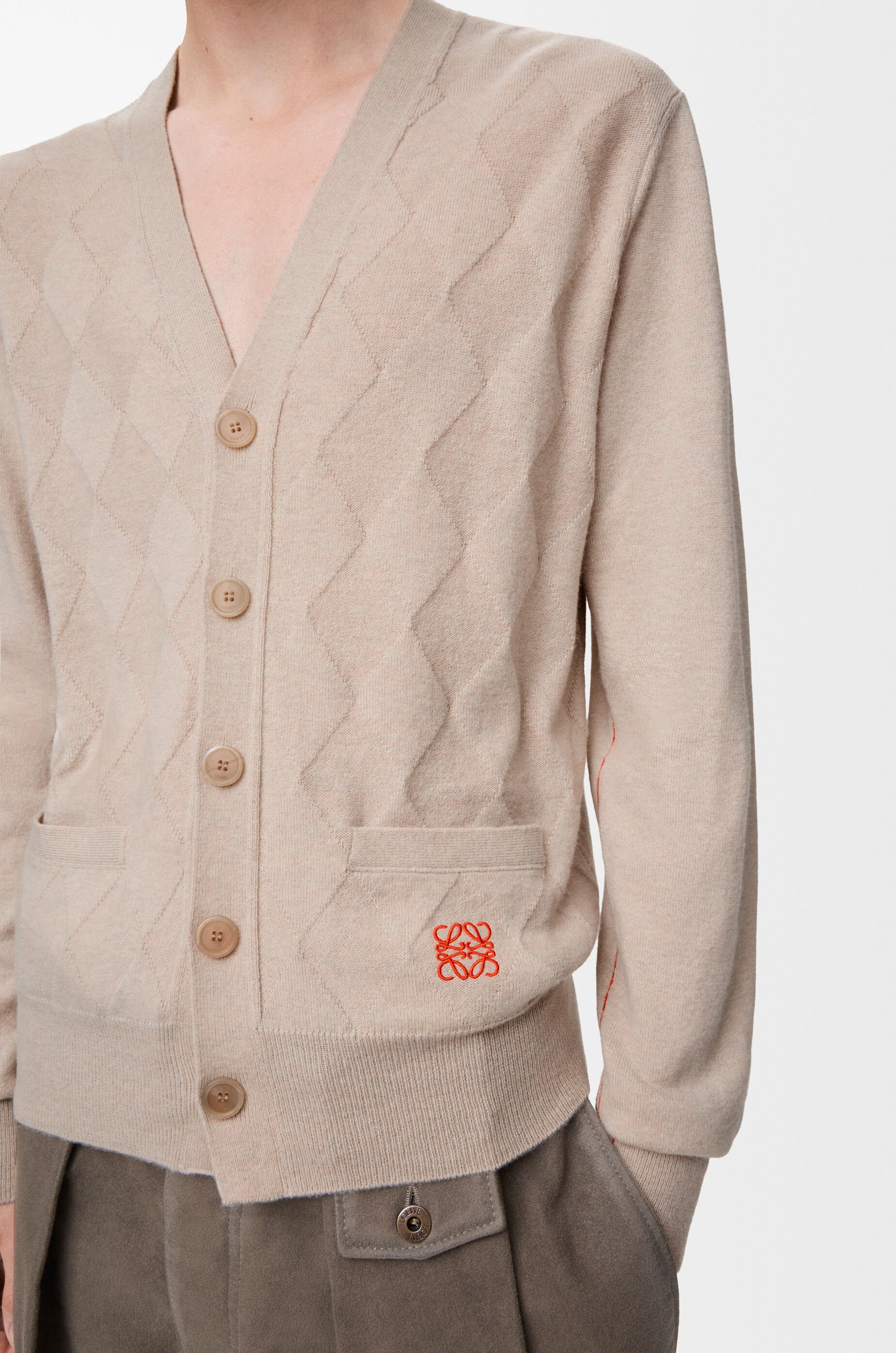 LOEWE Cardigan in wool and cashmere Beige