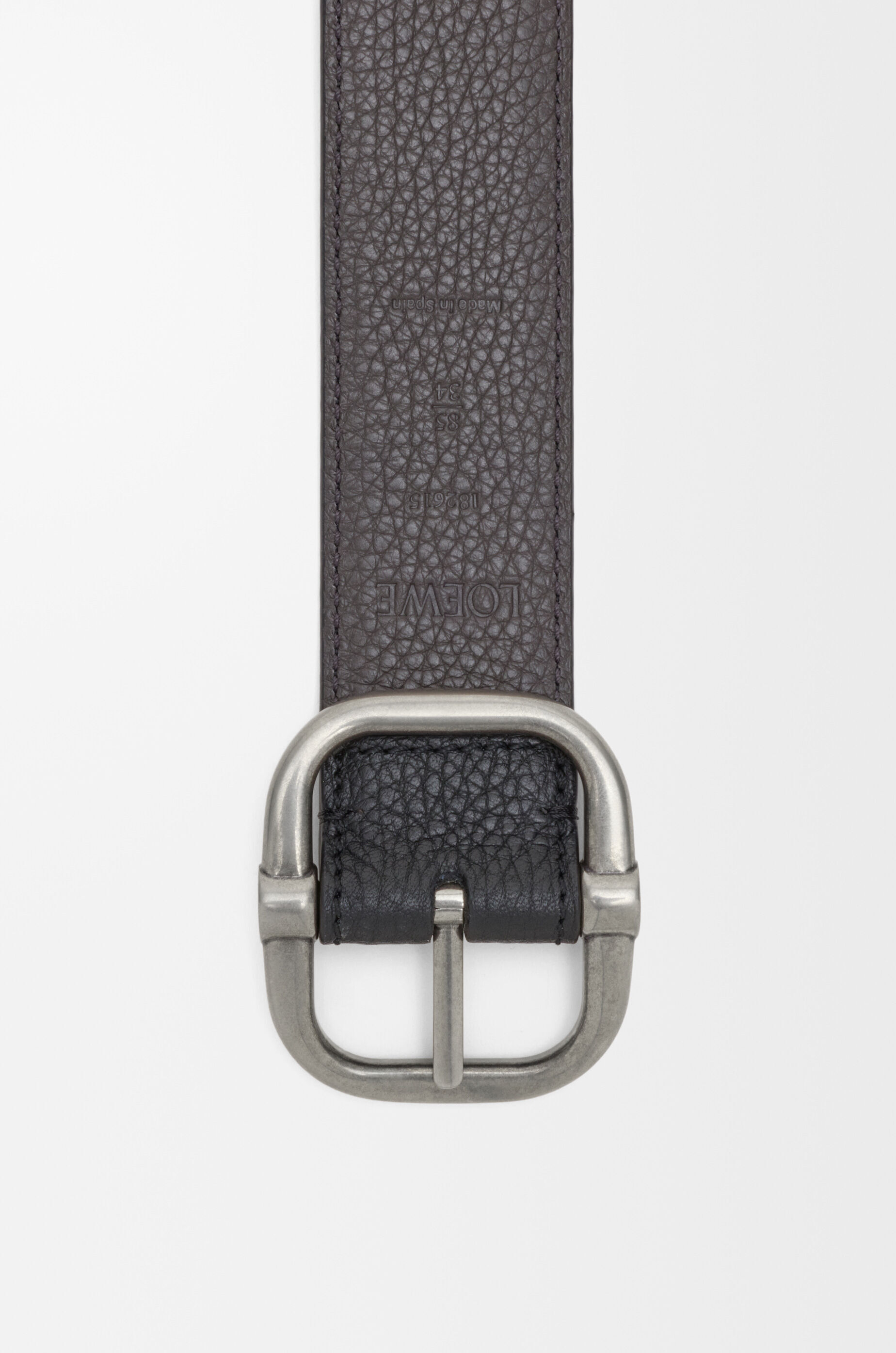 LOEWE Reversible Loop belt in supple grained calfskin Black/Dark Grey/Vint Pall