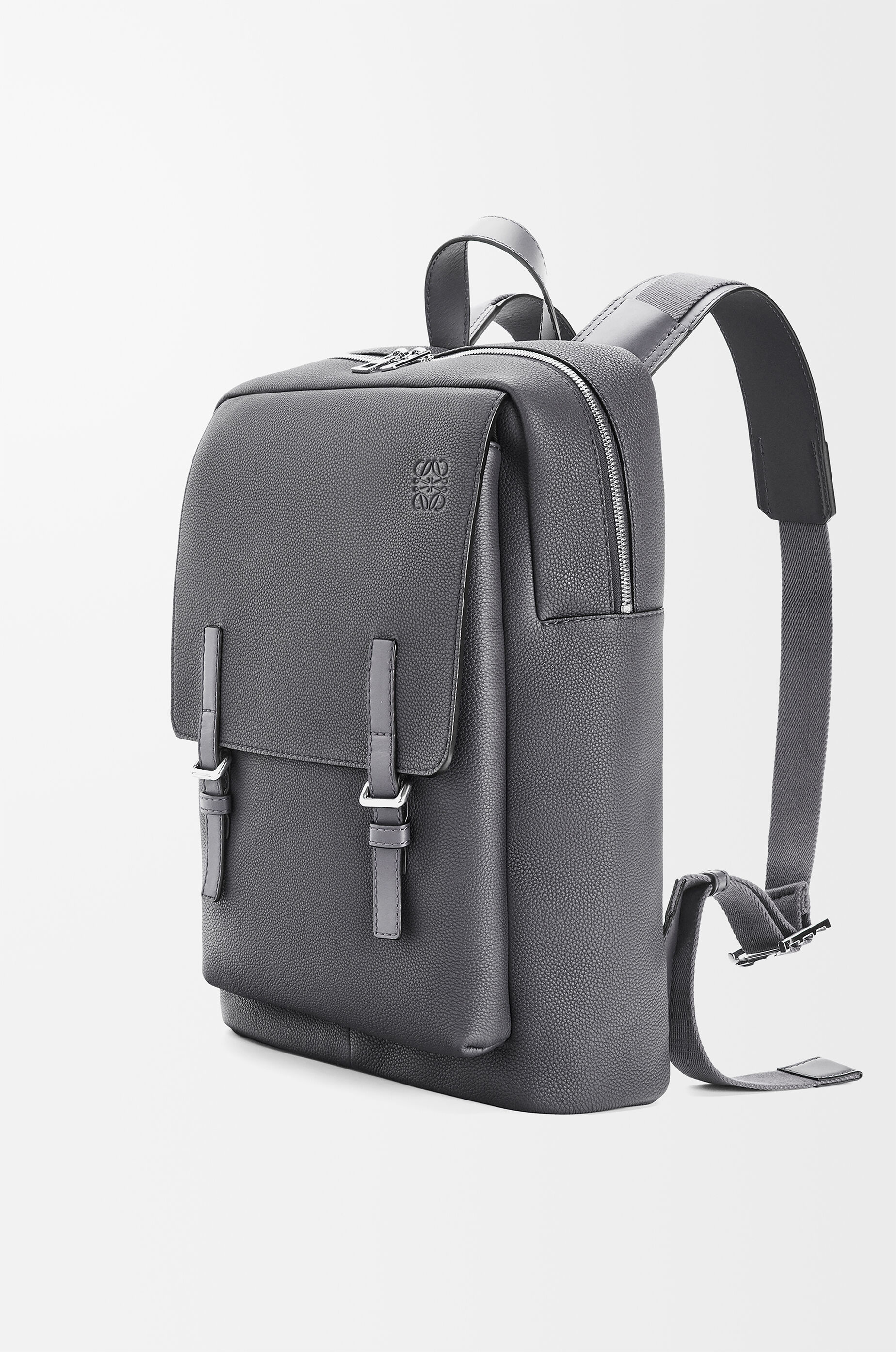 LOEWE Military backpack in soft grained calfskin Anthracite