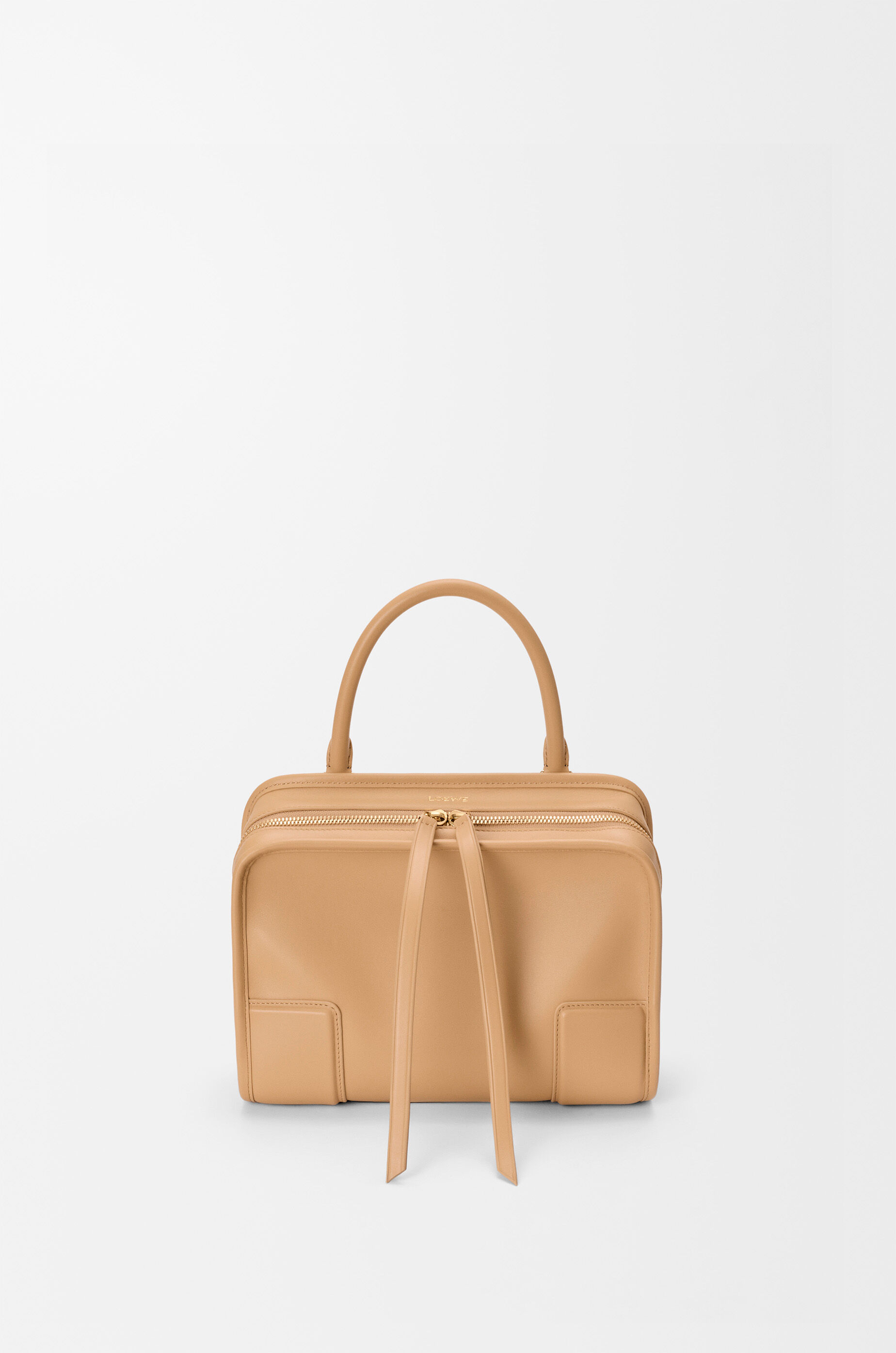 LOEWE Small Amazona 180 bag in soft calfskin Silk Beige/Mustard