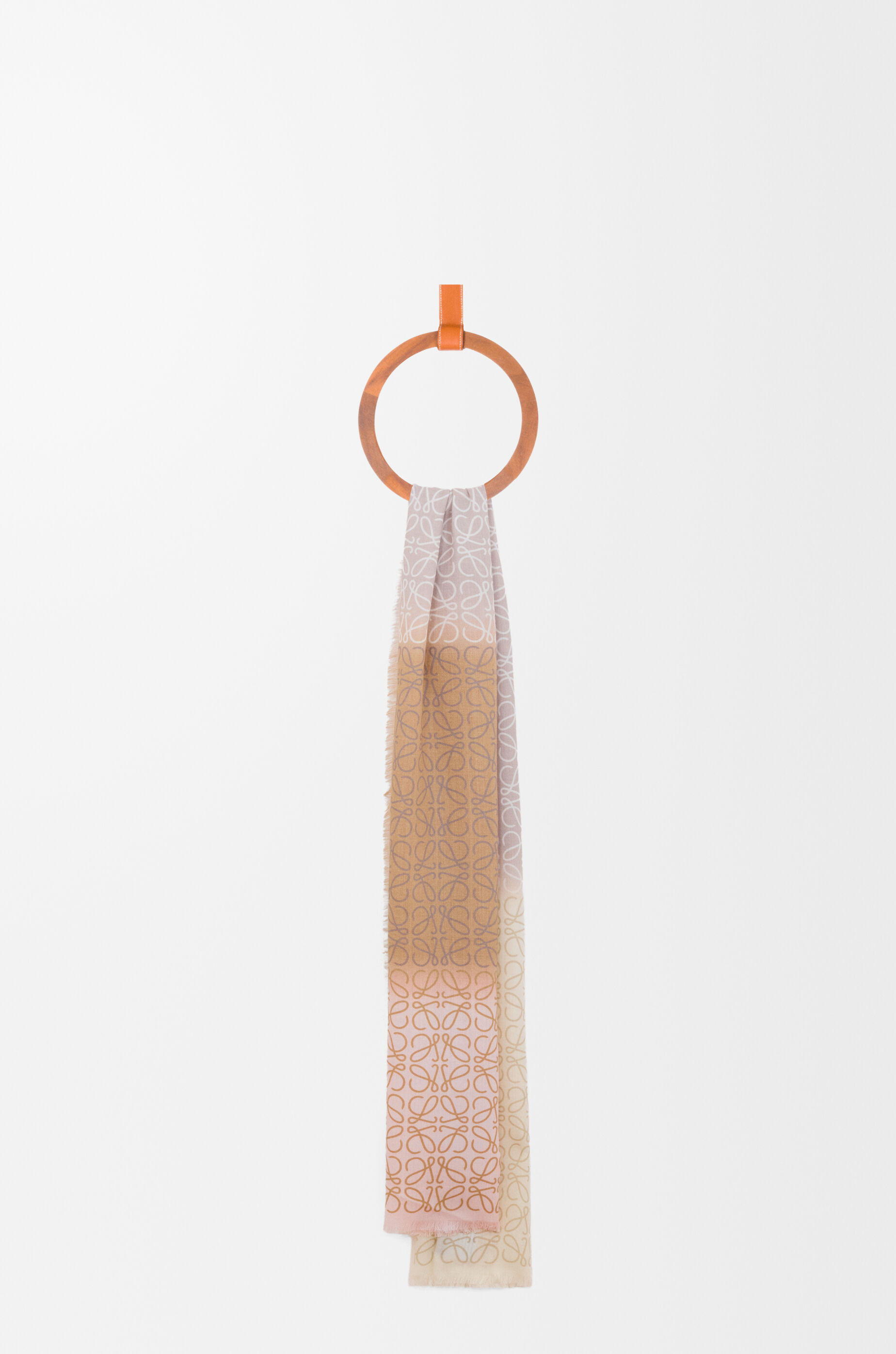 LOEWE Scarf in wool, silk and cashmere blend Light Pink/Beige