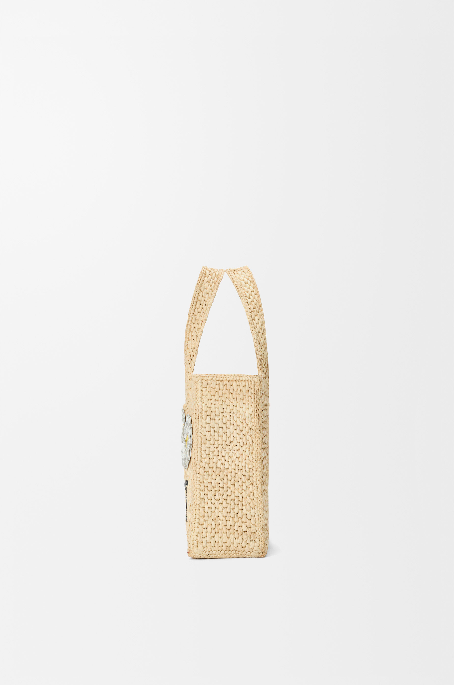 LOEWE Mini LOEWE Font tote in raffia Natural