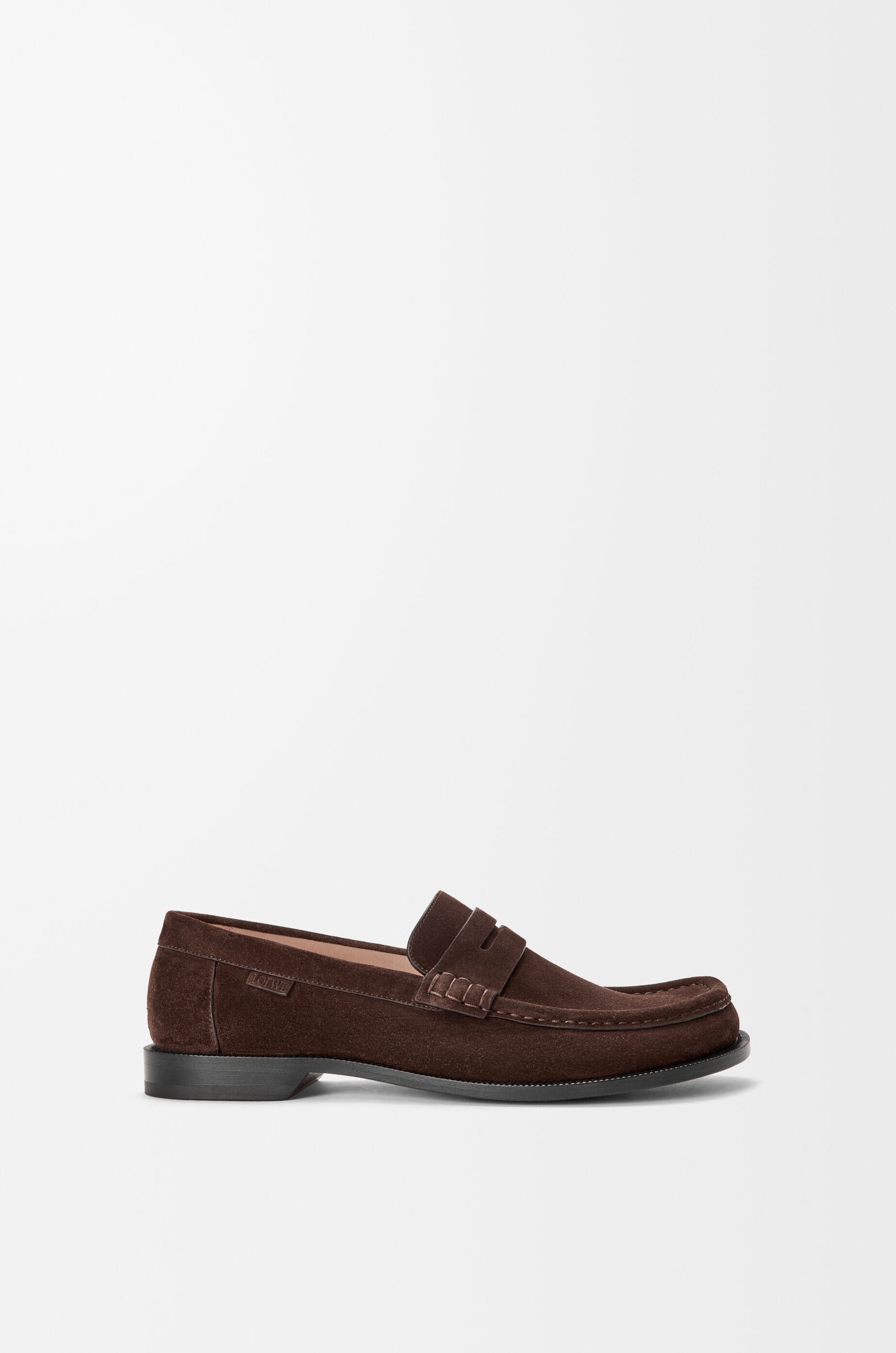 LOEWE Campo loafer in suede calfskin Dark Brown