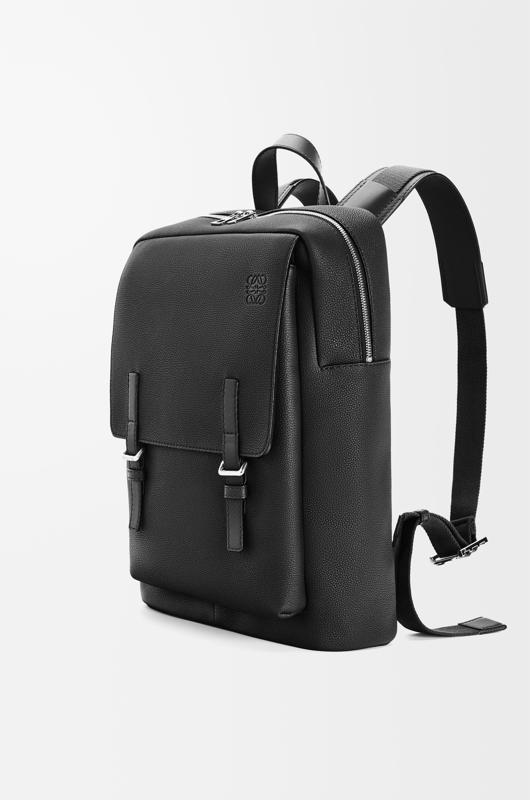 LOEWE Military backpack in soft grained calfskin Black