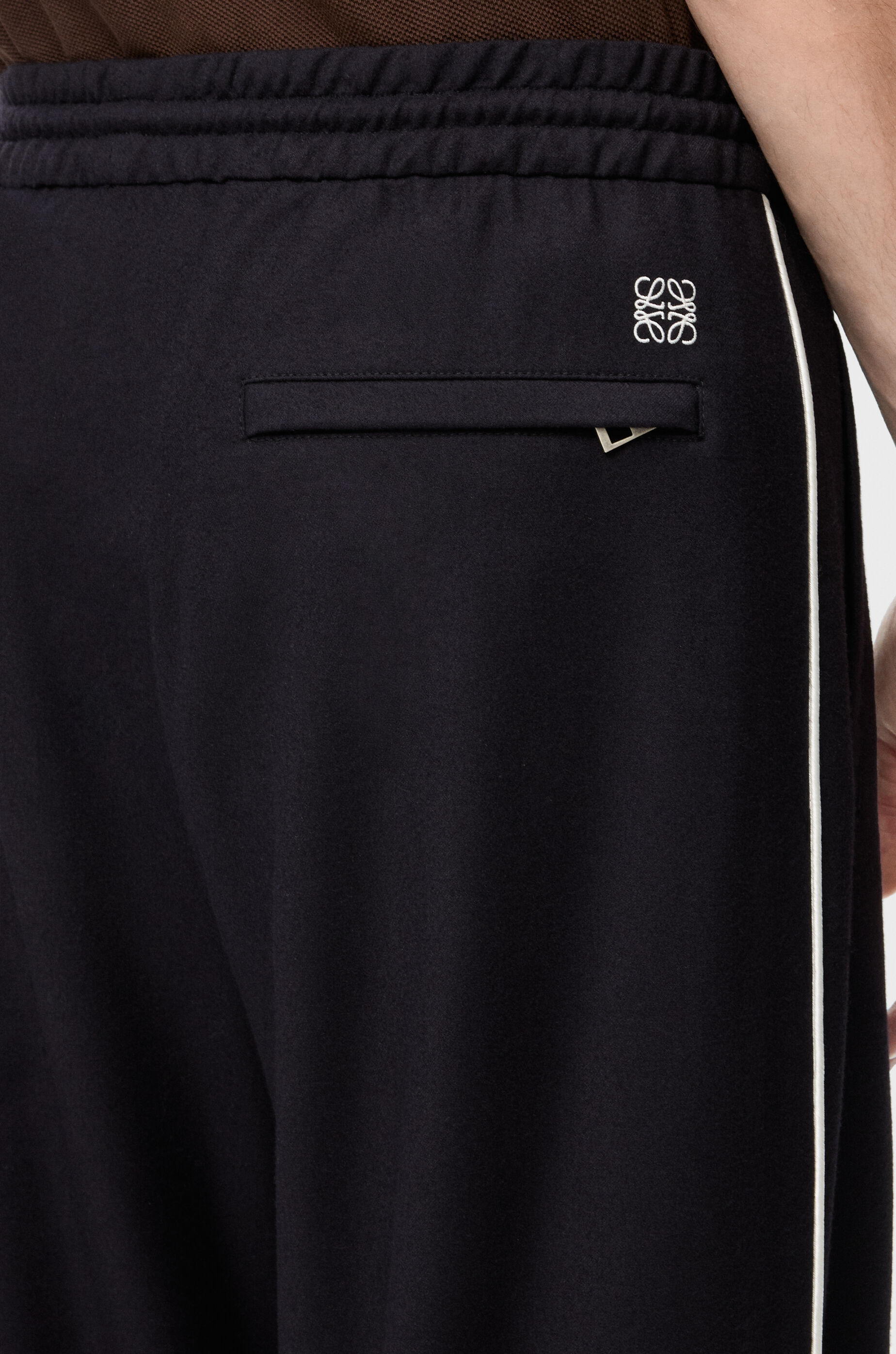 LOEWE Drawstring trousers in wool Navy Blue