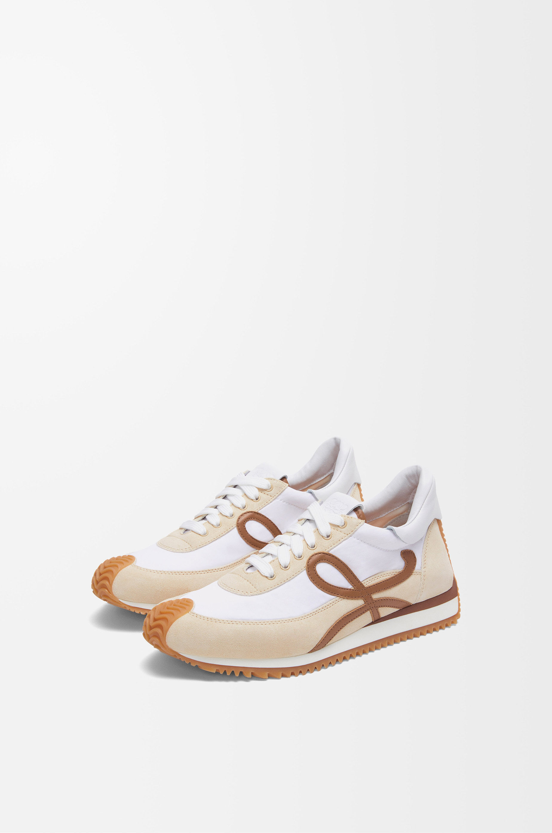 LOEWE Flow Runner 2.0 in nylon and suede Chocolate/Almost Optic