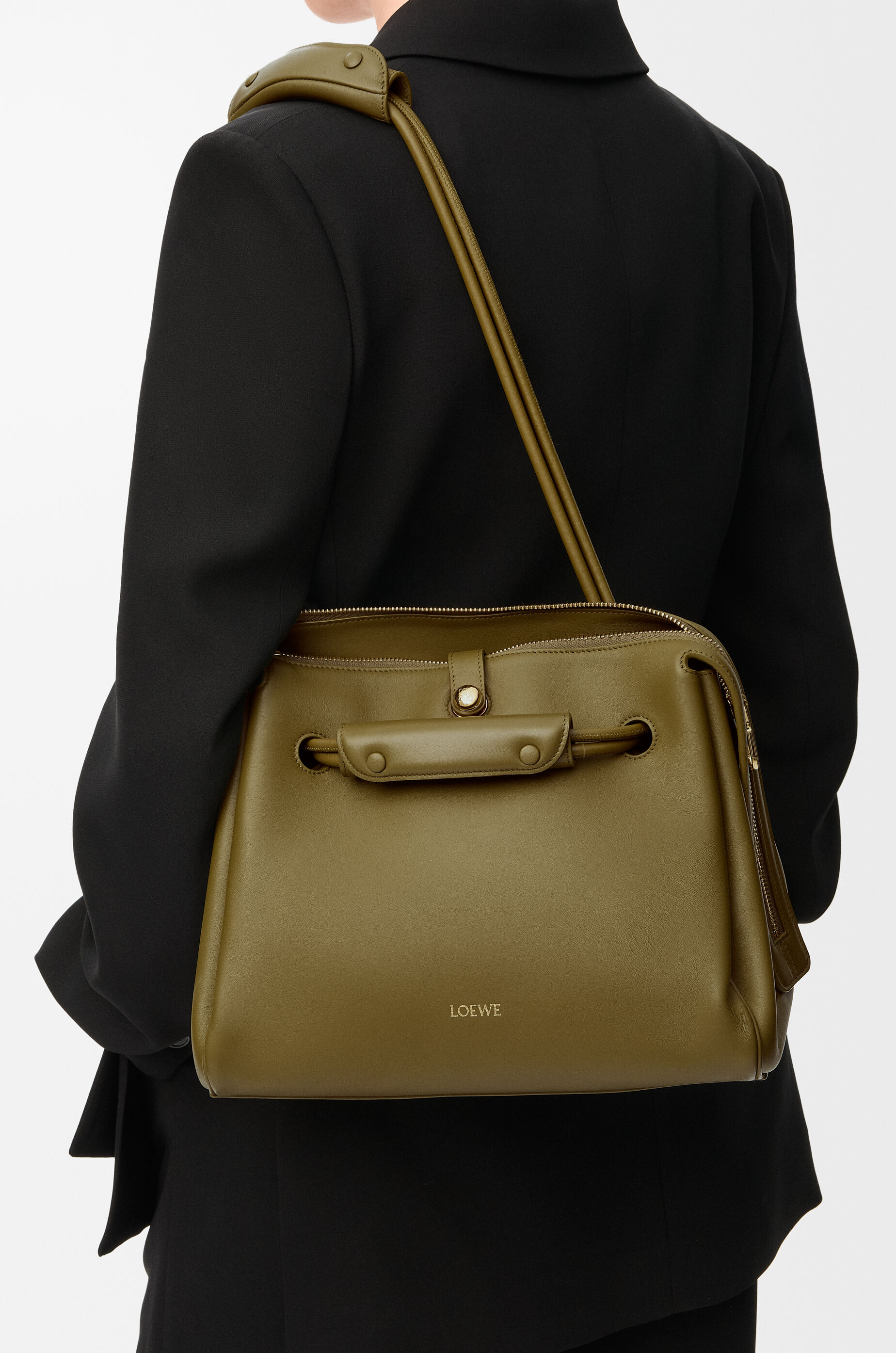 LOEWE Medium Madrid bag in supple calfskin Olive