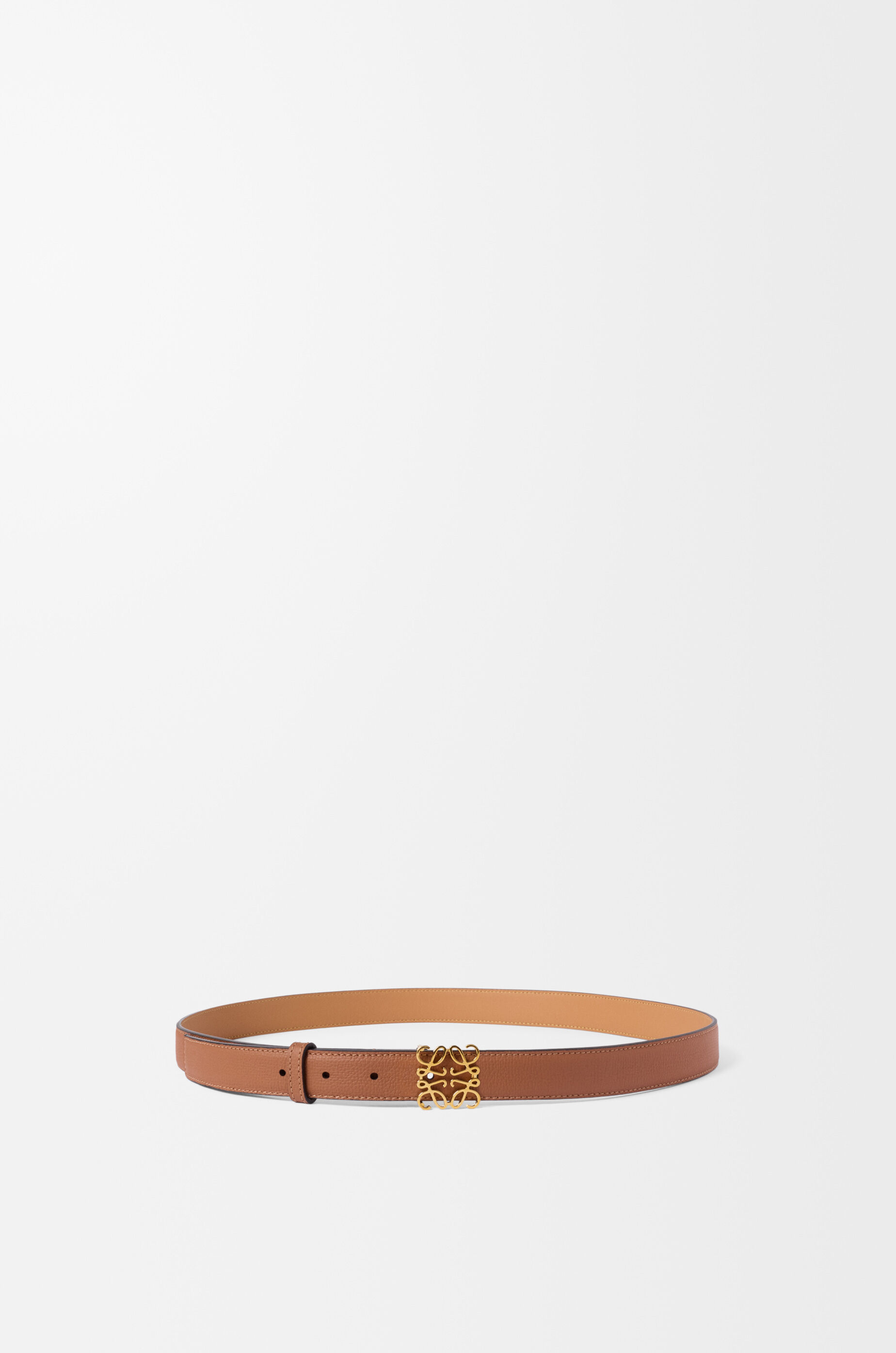 LOEWE Anagram belt in pebble grain calfskin Tan/Gold