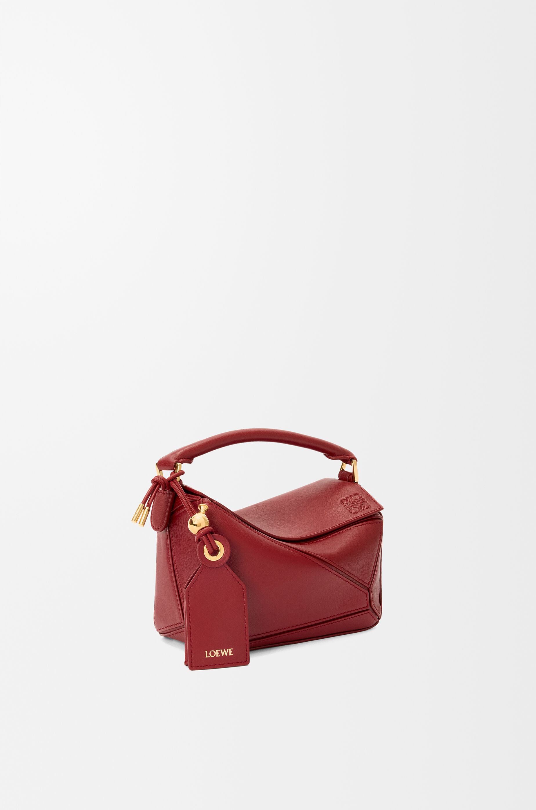 LOEWE Mini Featherlight Puzzle bag in nappa lambskin Burnt Red