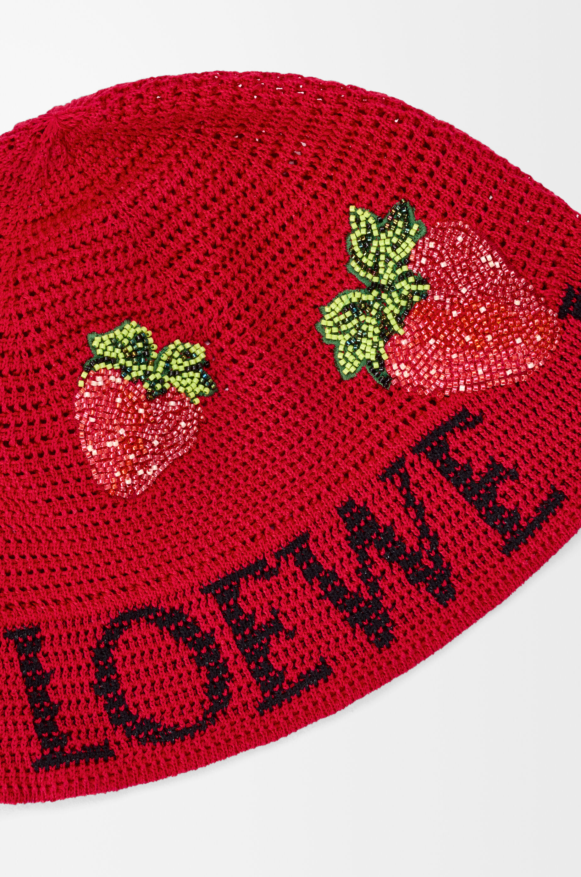 LOEWE Strawberry bucket hat in cotton Red