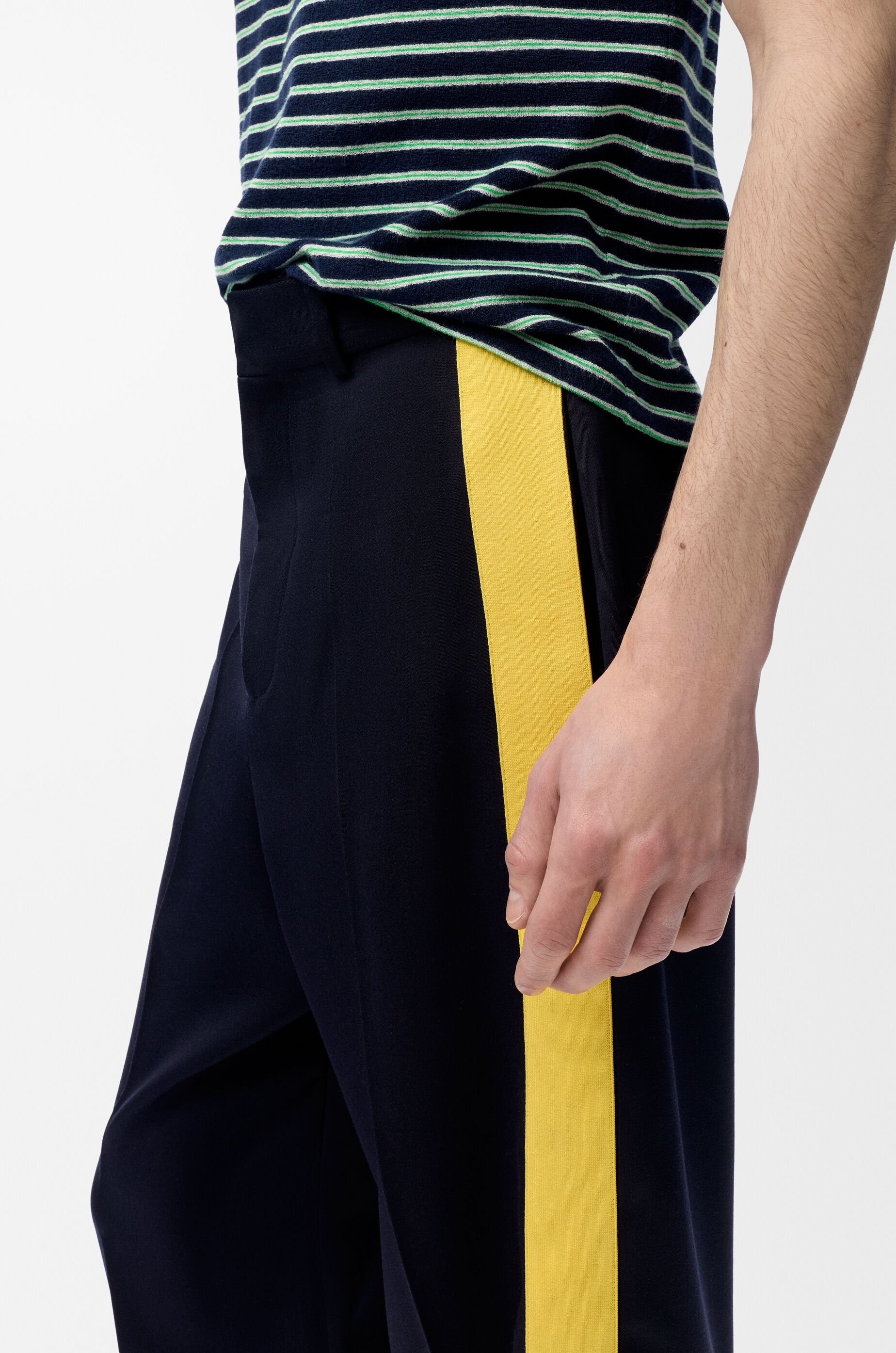 LOEWE Trousers in wool blend Navy/Yellow