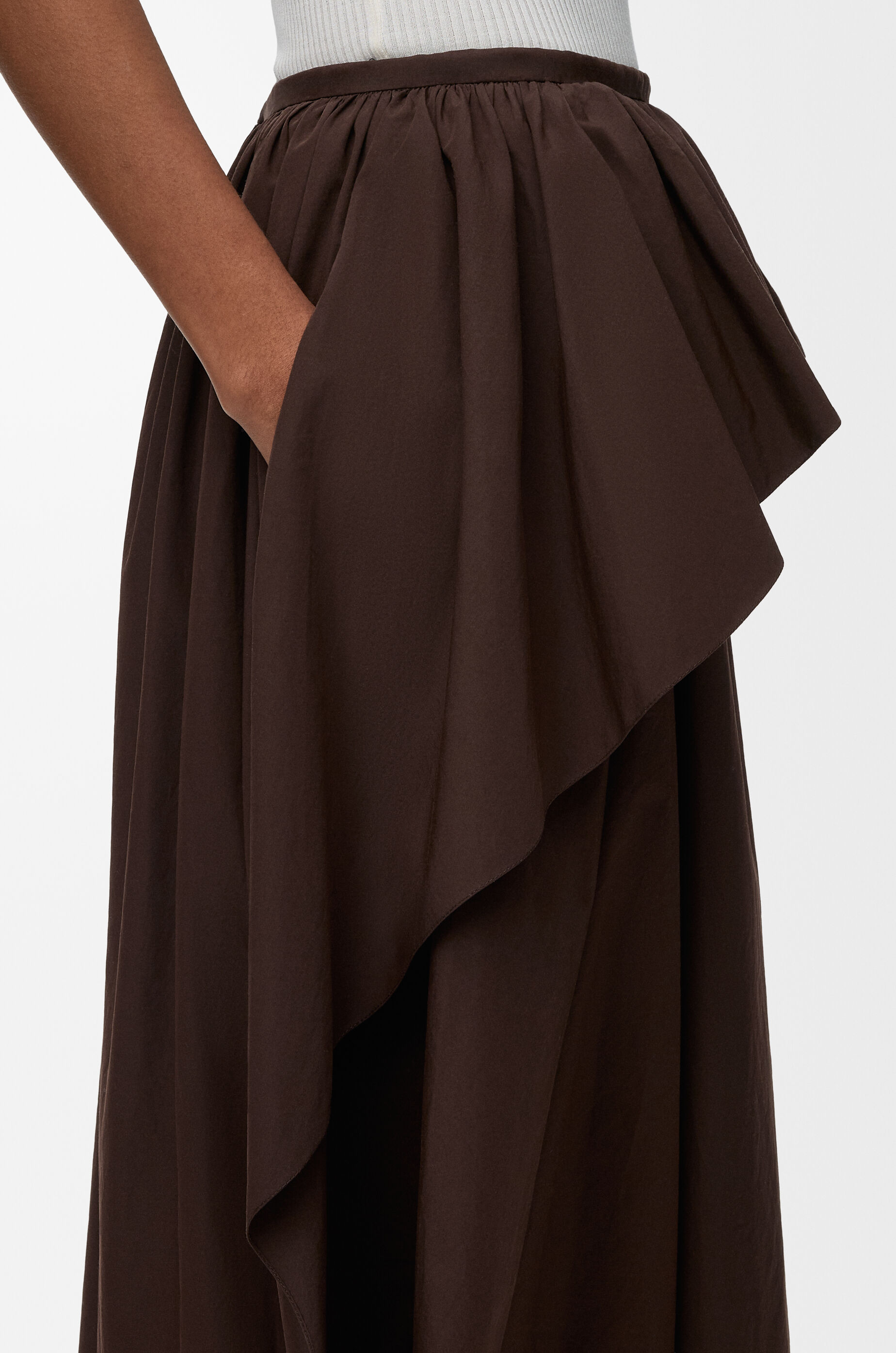 LOEWE Skirt in cotton Chocolate Brown
