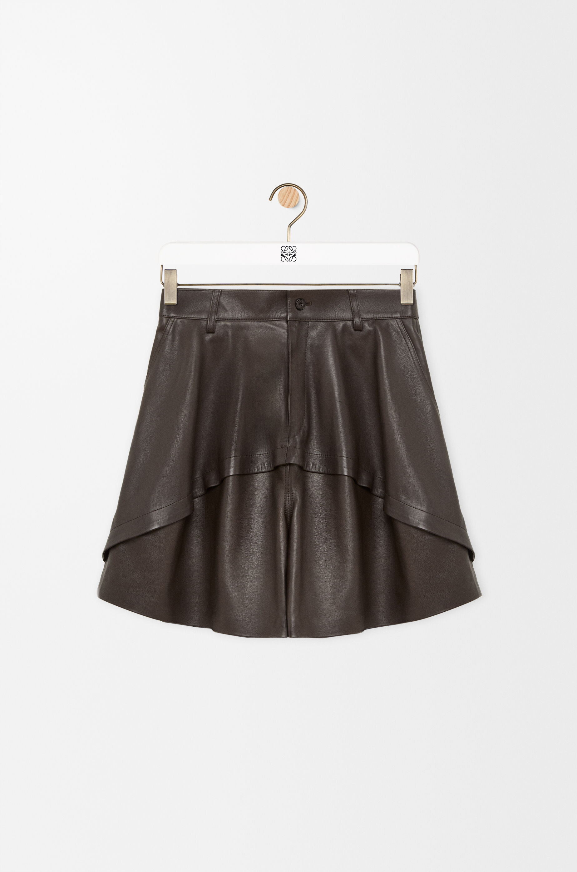 LOEWE Shorts in nappa calfskin Dark Brown